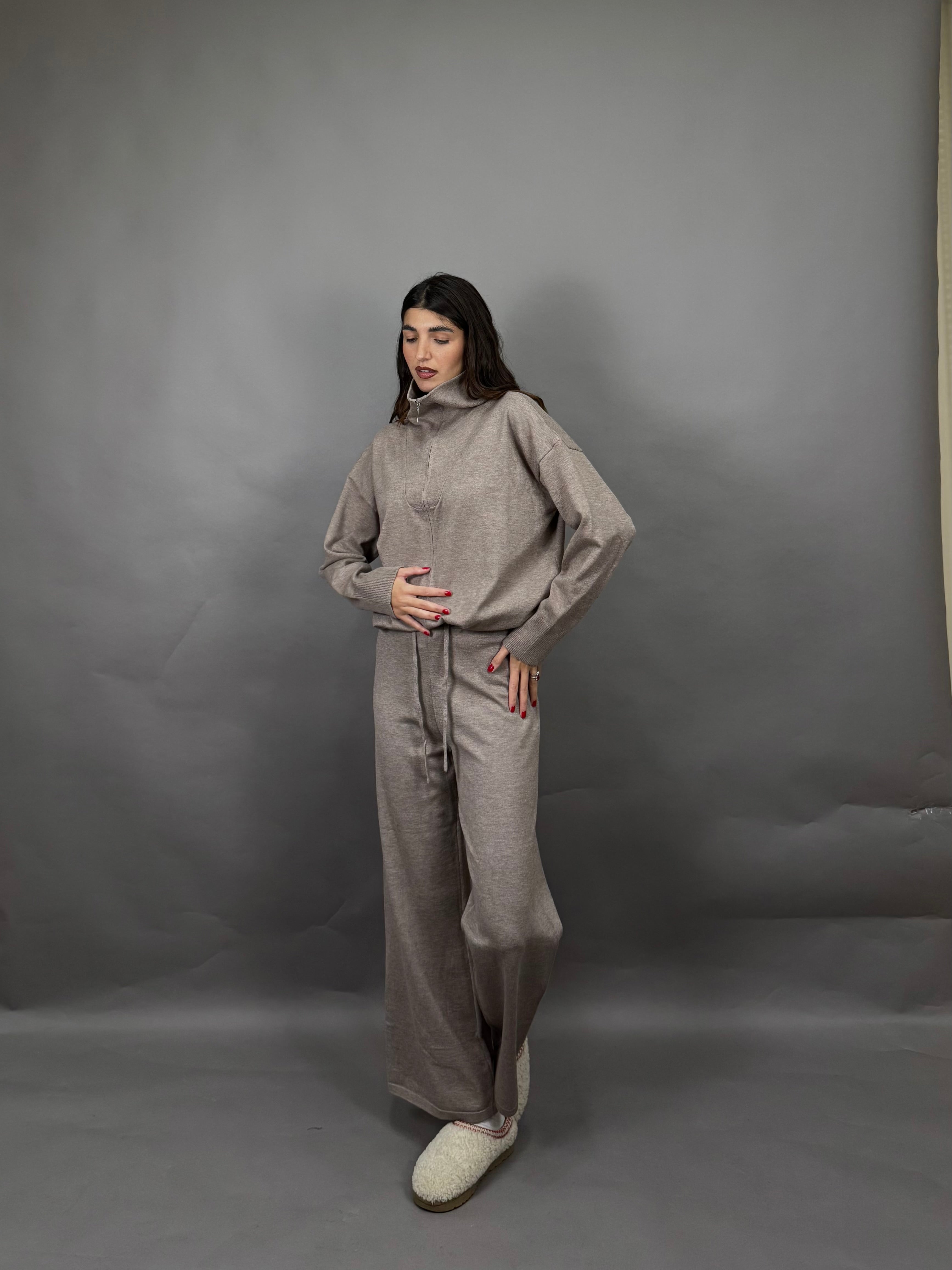 Coordinato in maglia fango