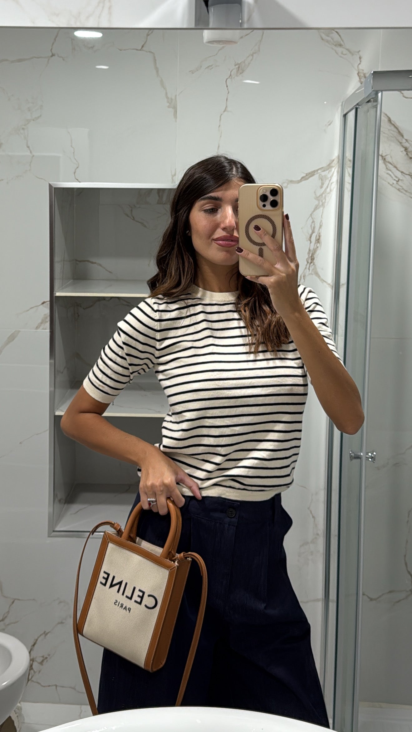 Maglia righe bianca