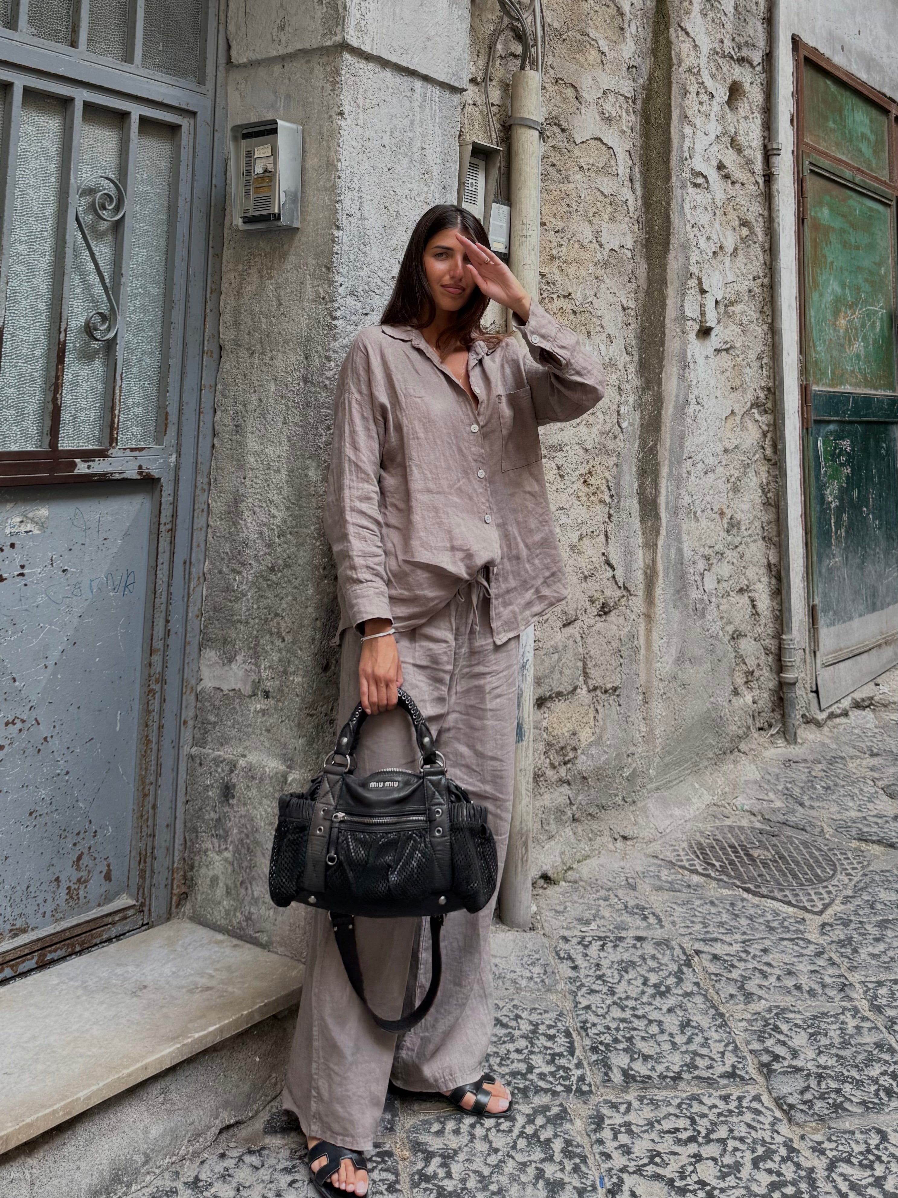 Camicia Lino fango - LadyB Shop Online