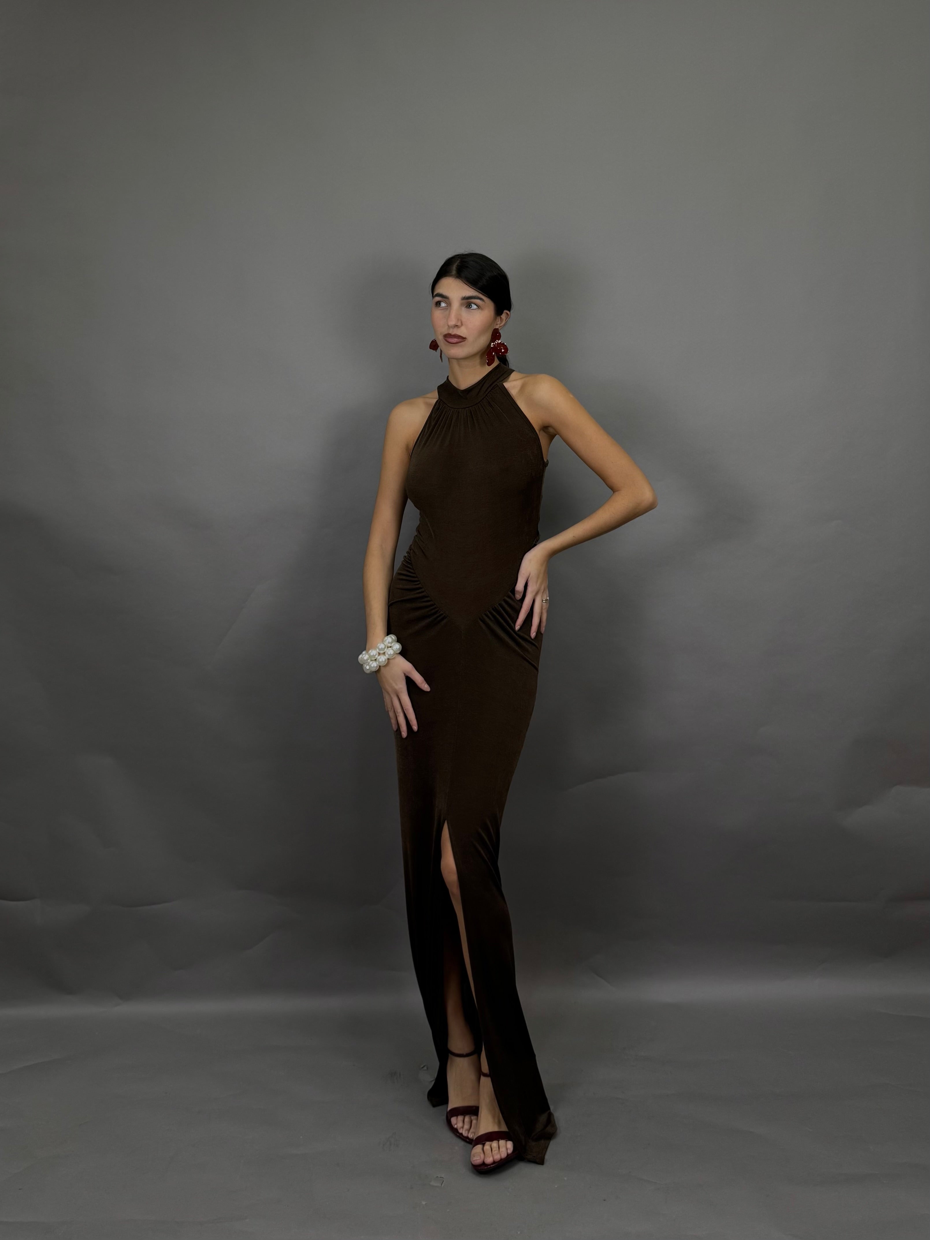 Dress imperial marrone