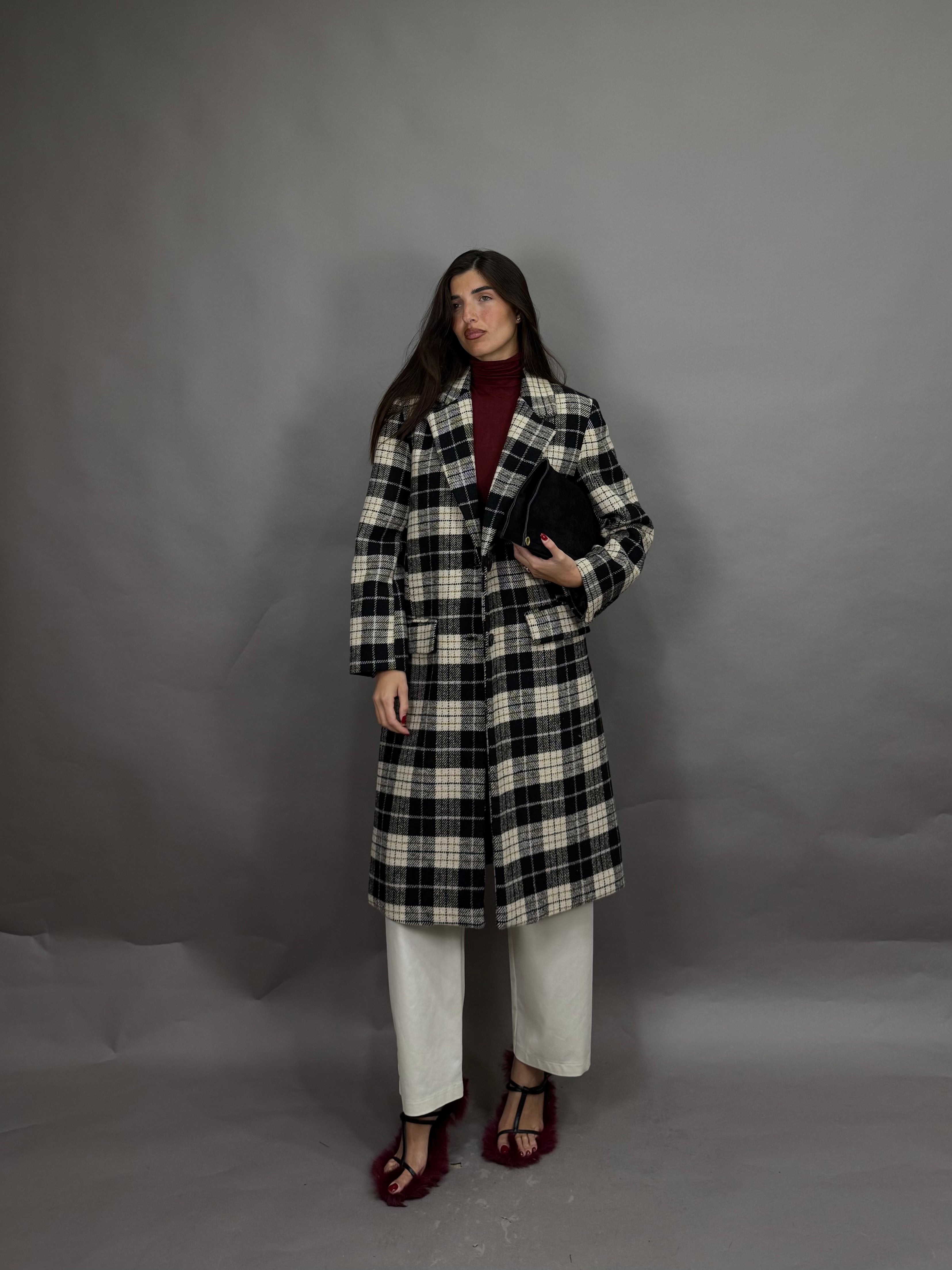Cappotto quadri lumina nero