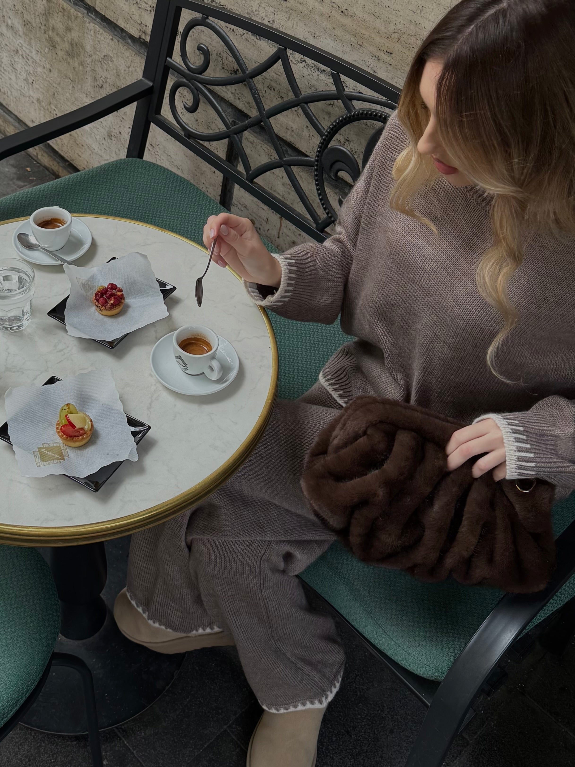 Borsa visone marrone