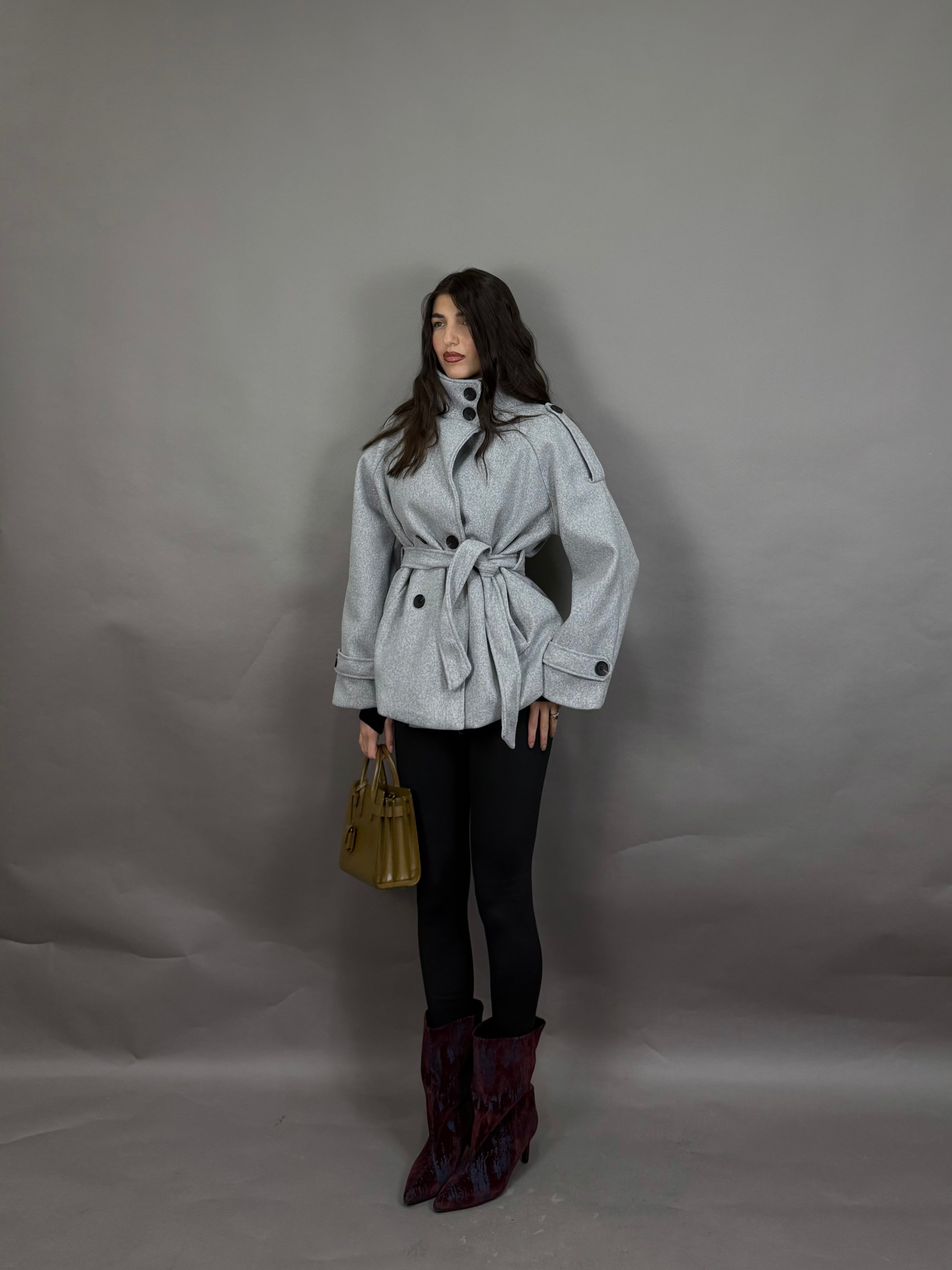 Trench peso cappotto grigio