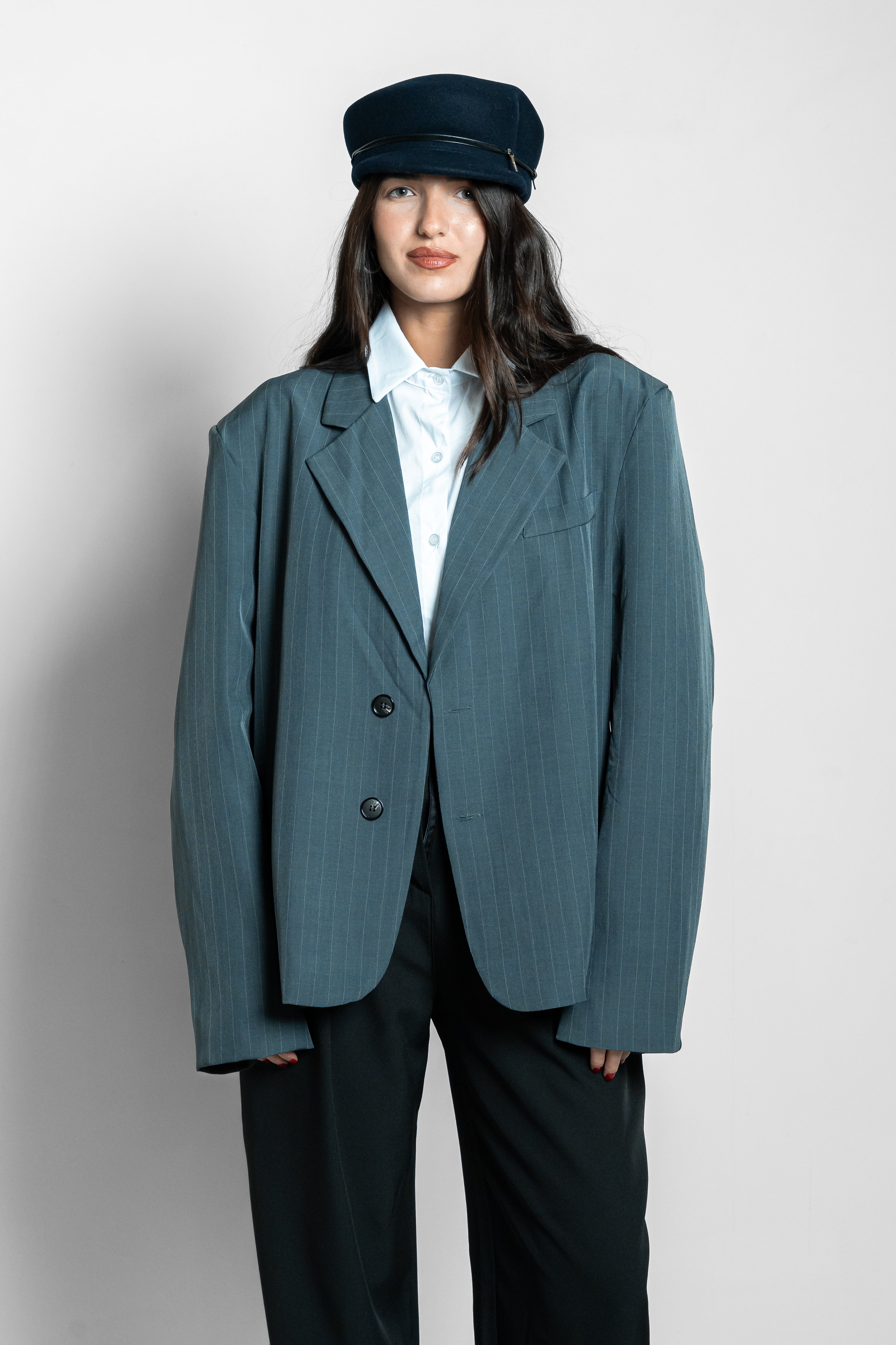 Blazer gessato grigio