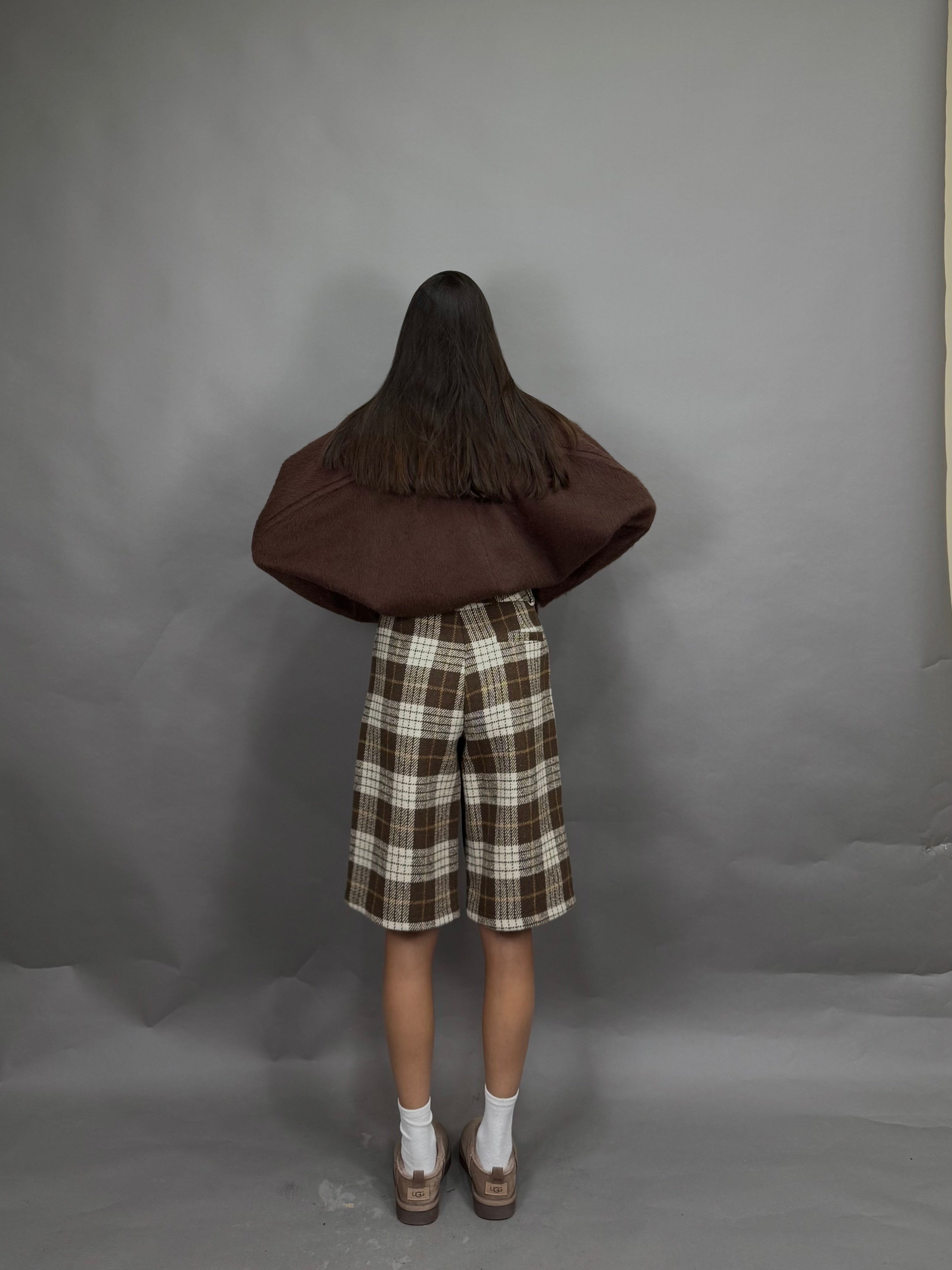 Bermuda quadri marrone