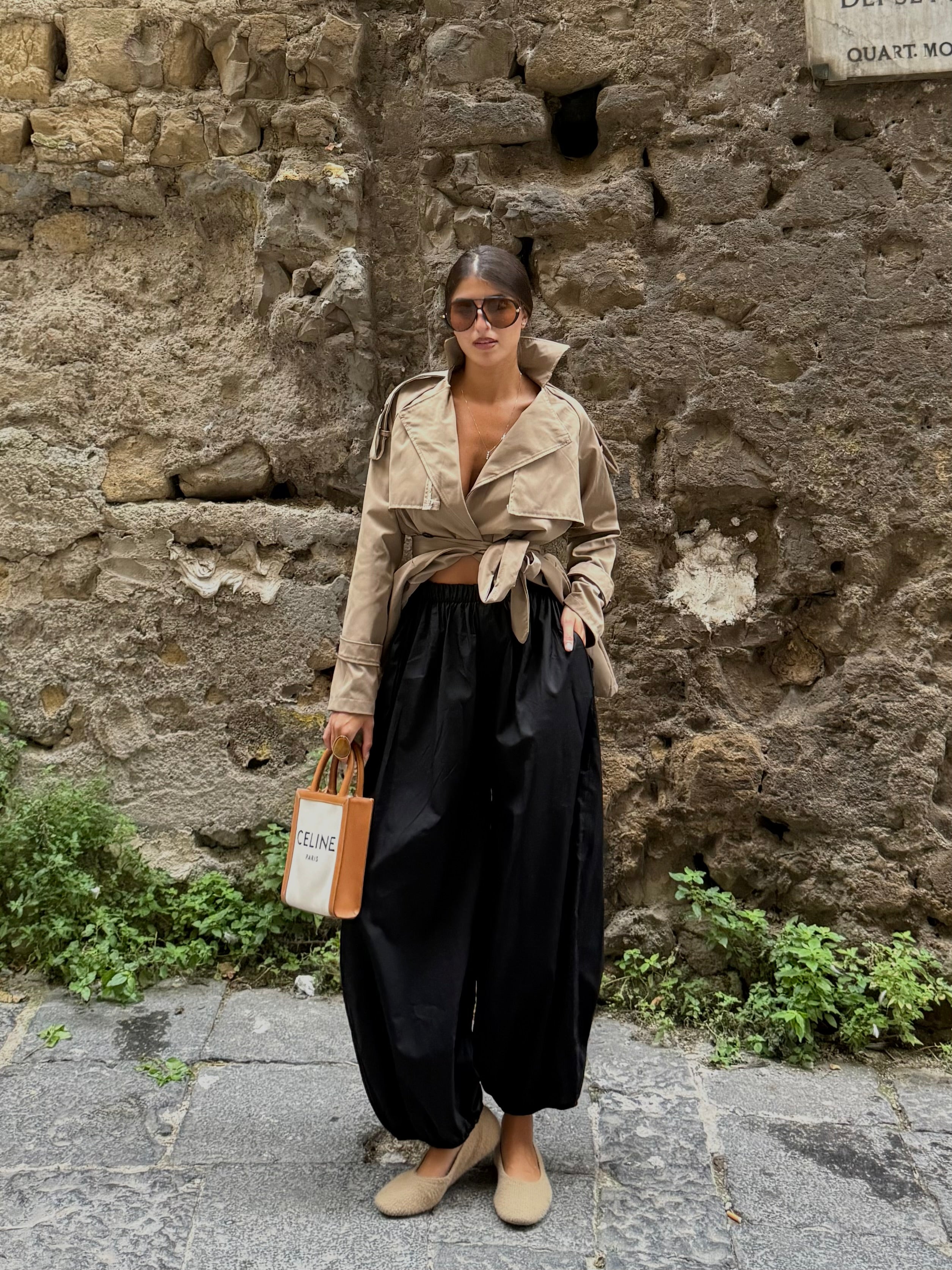 Pantalone in cotone nero