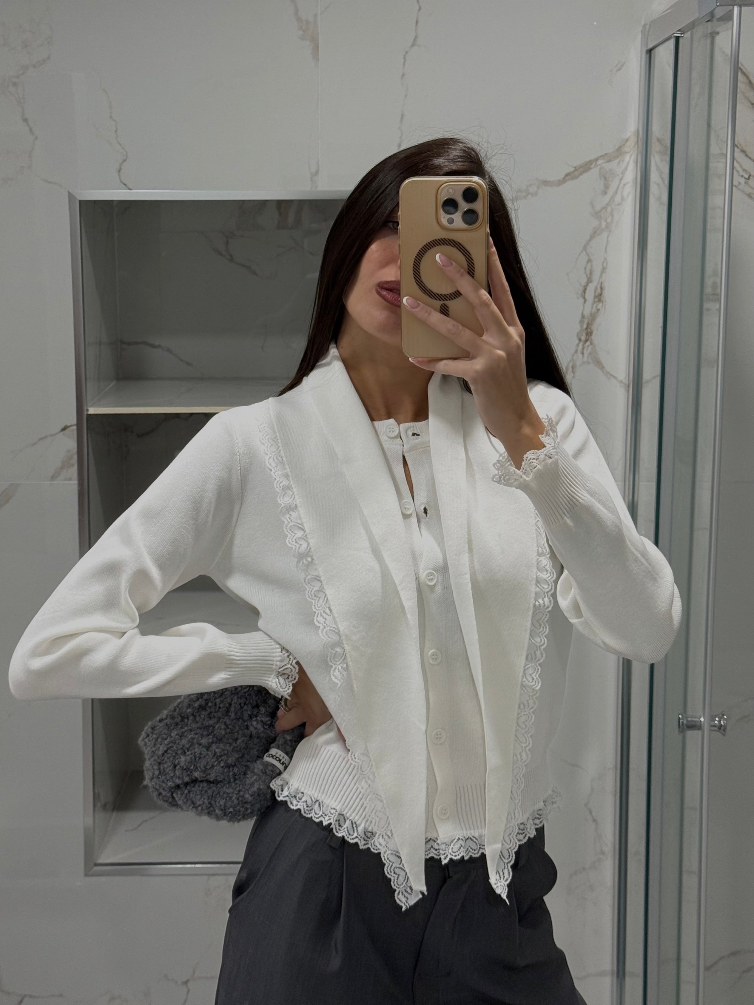 Cardigan Rebecca bianco