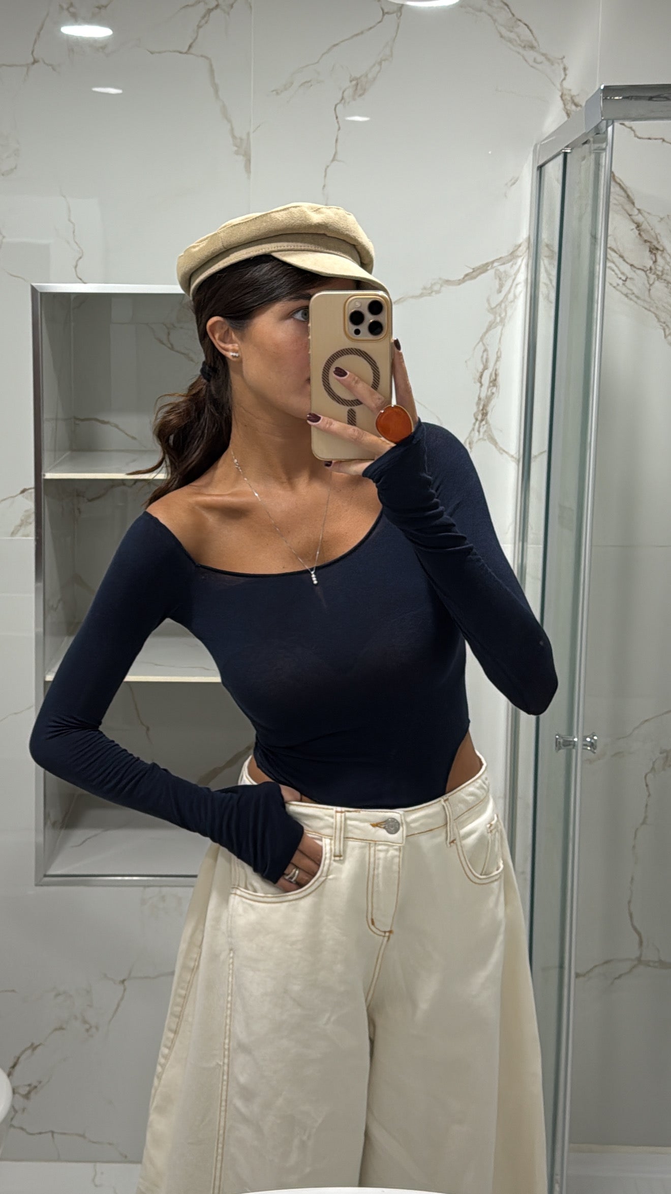 Body misto cachemire blu