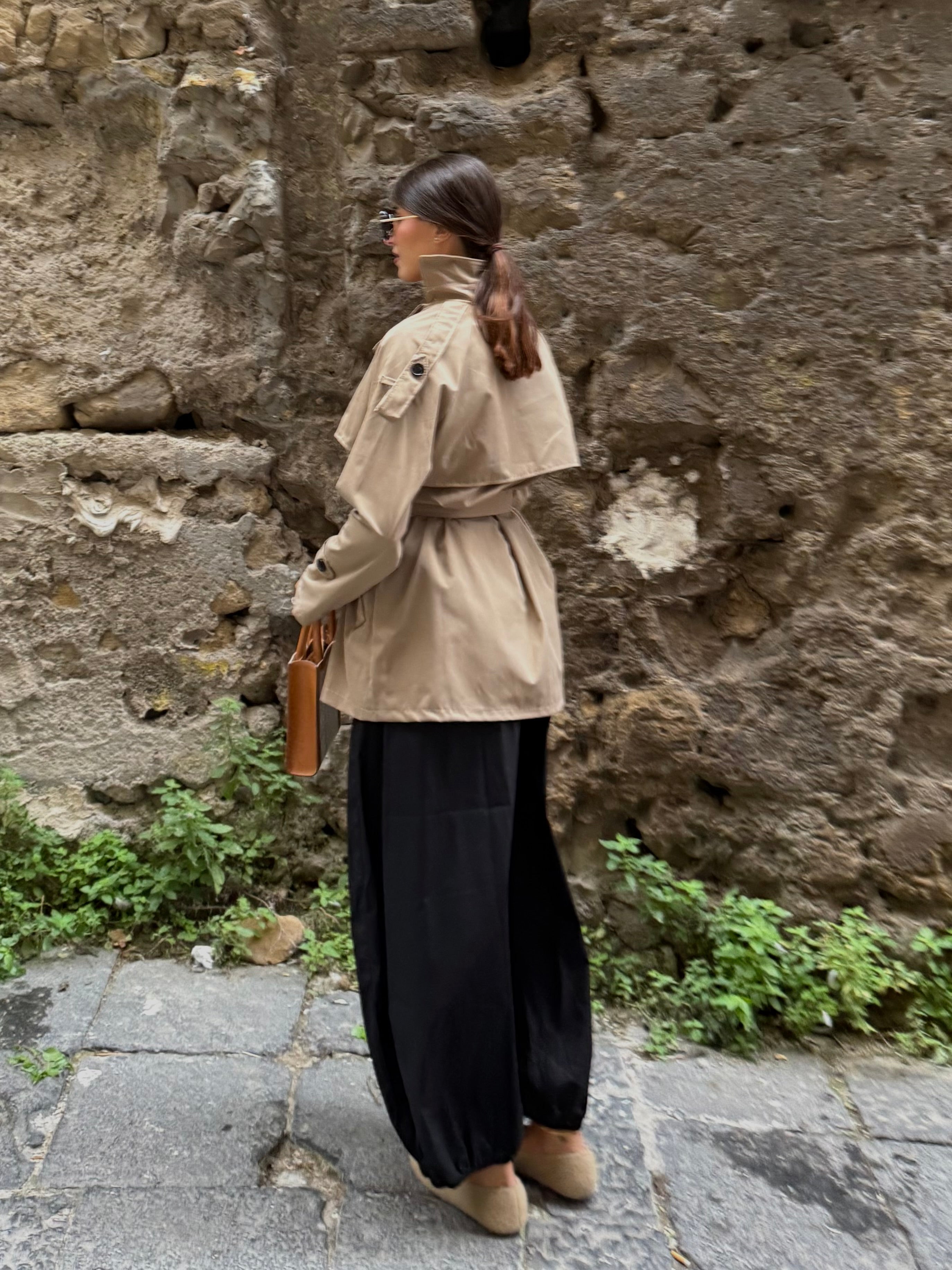 Pantalone in cotone nero