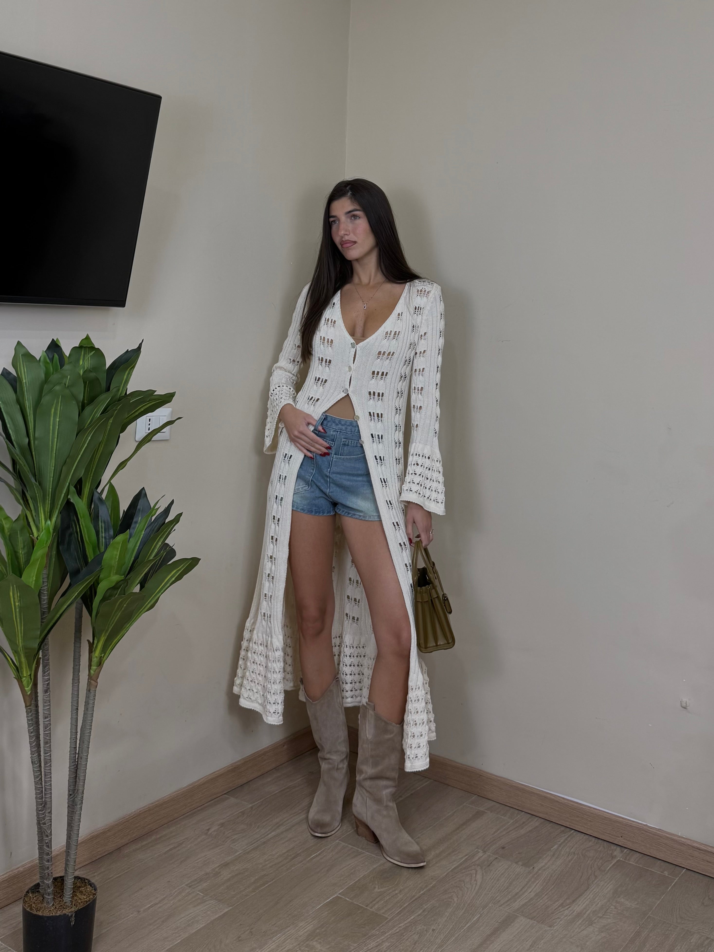 Cardigan traforato