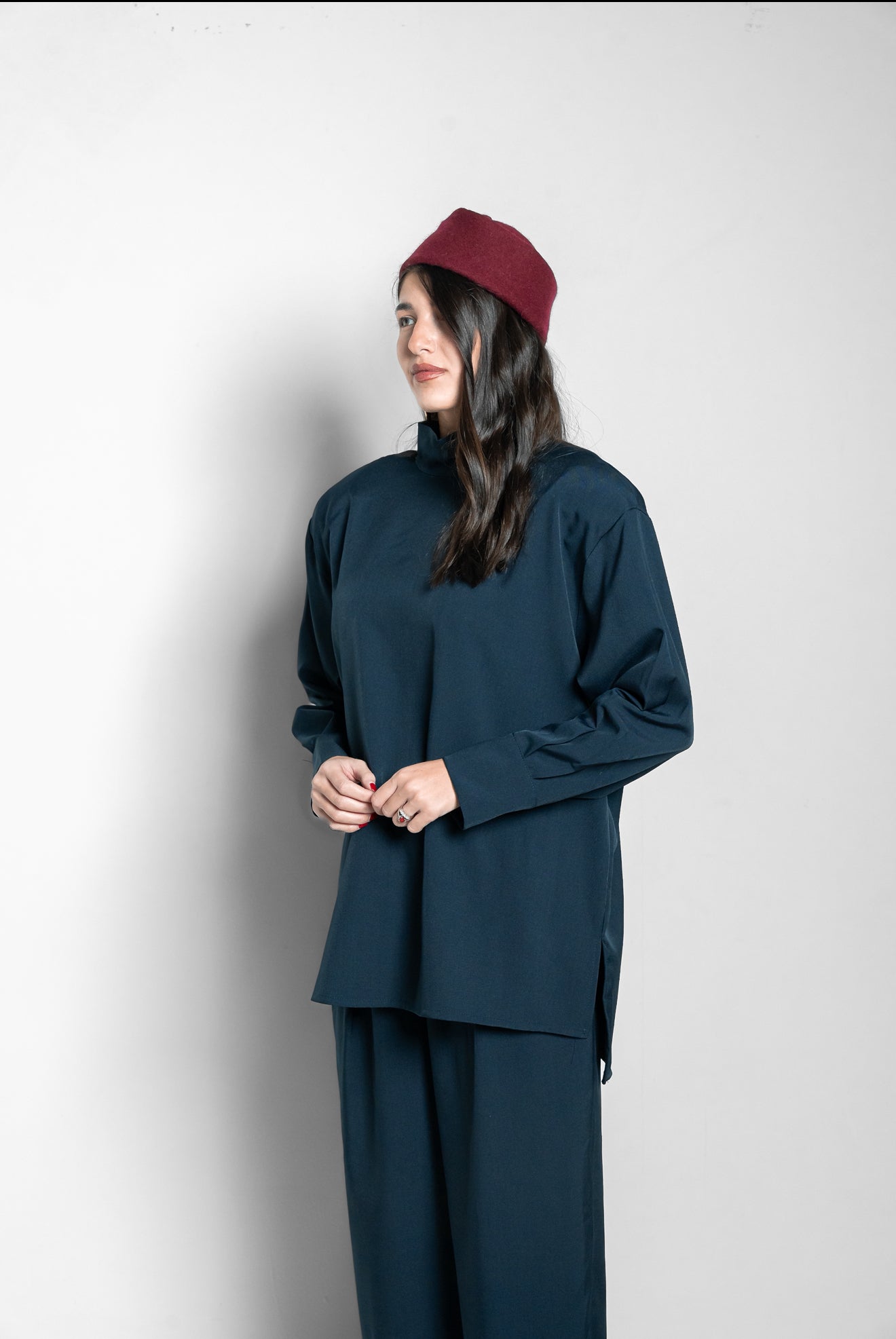 Blusa spallina blu