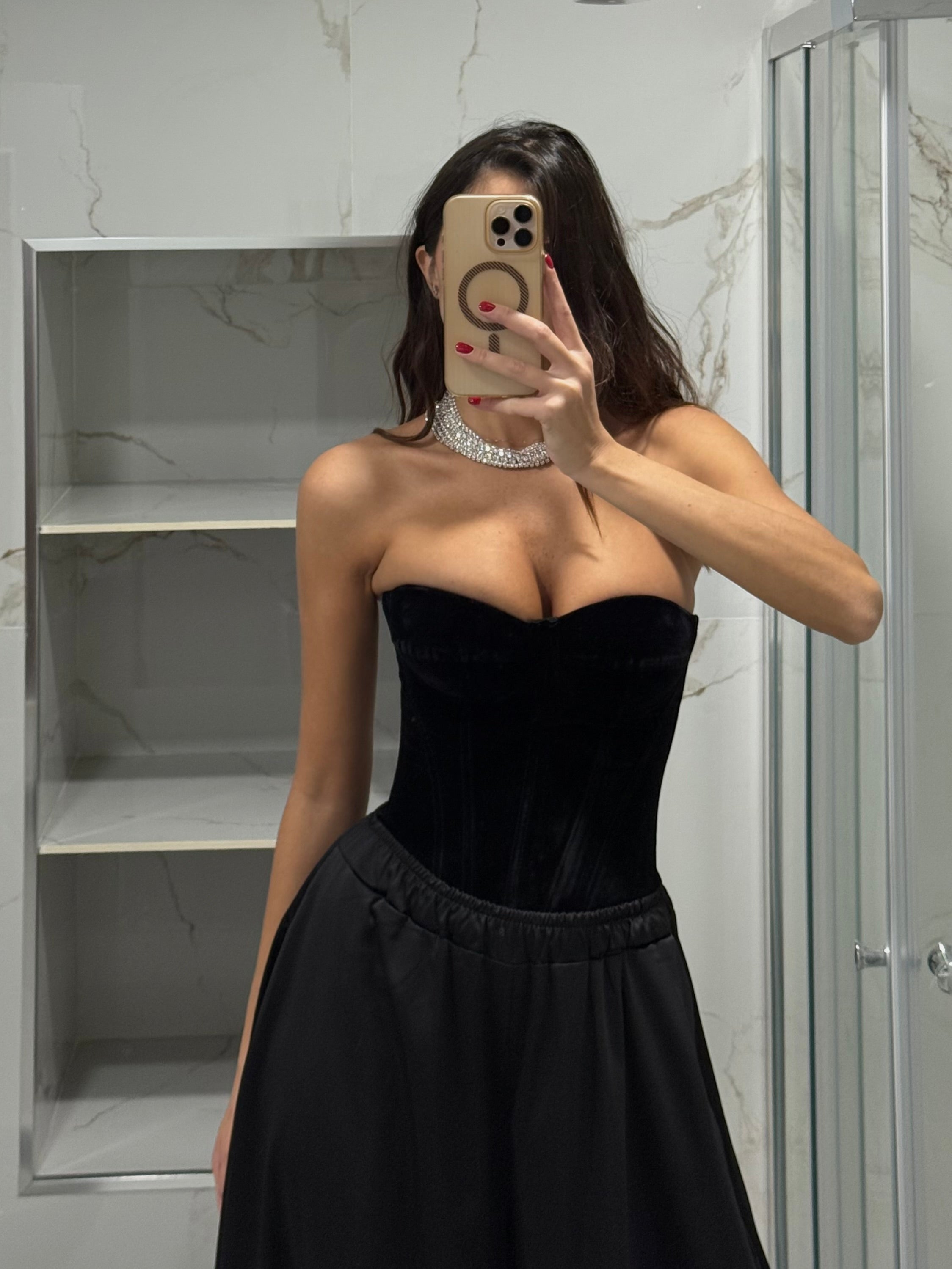 Corpetto velluto nero