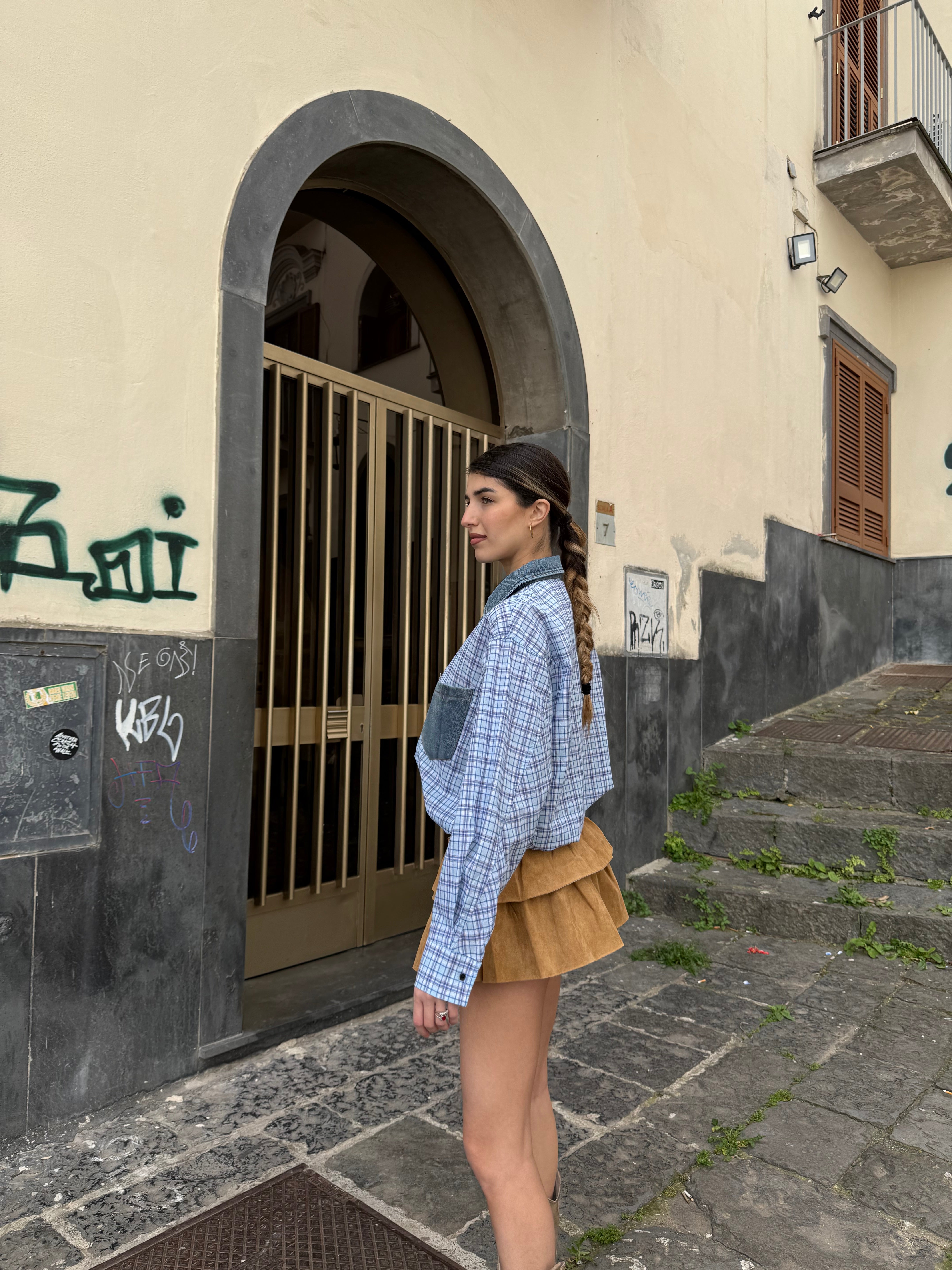 Camicia dettagli in jeans - LadyB Shop Online