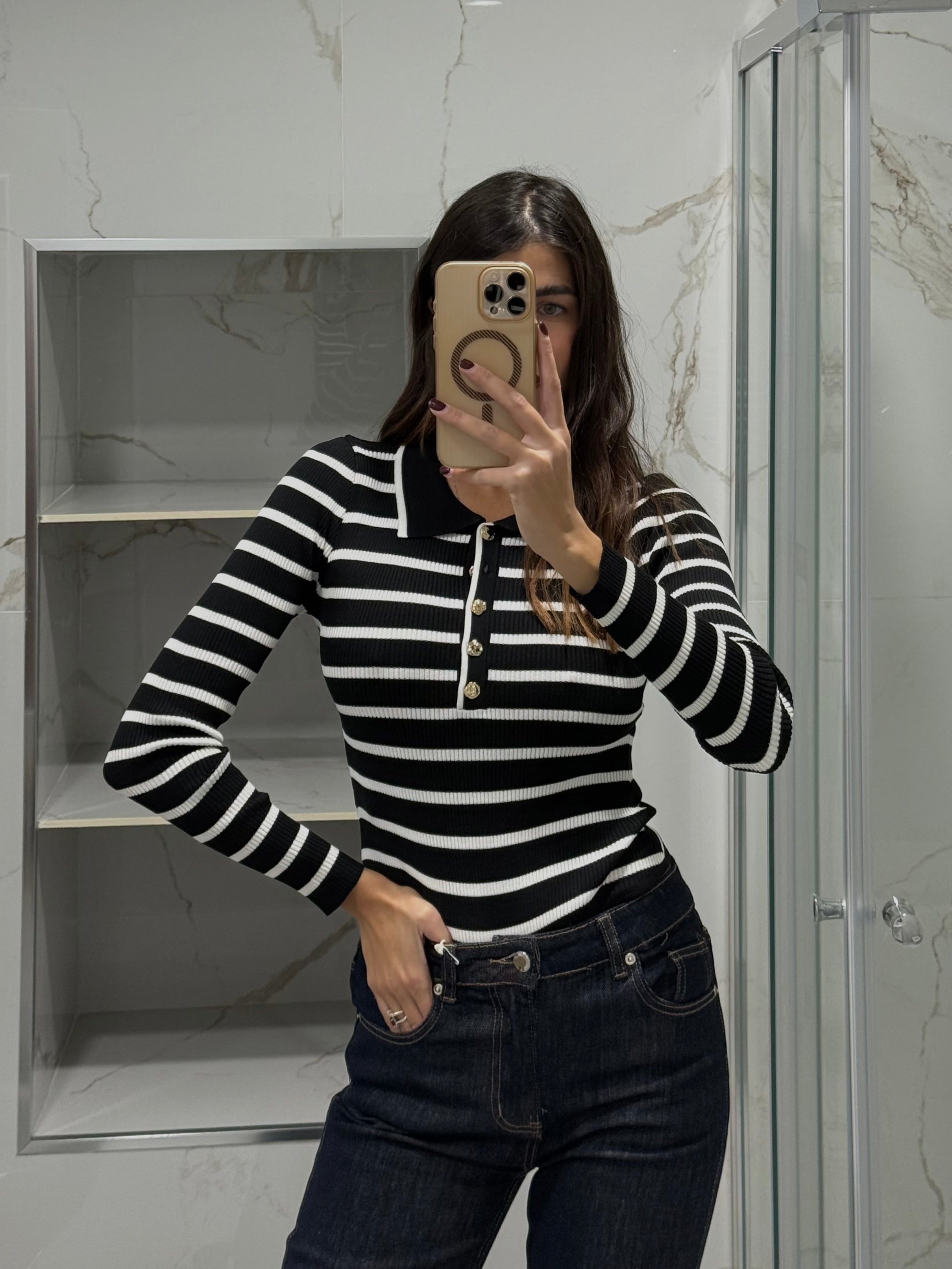 Body costina Polo nero
