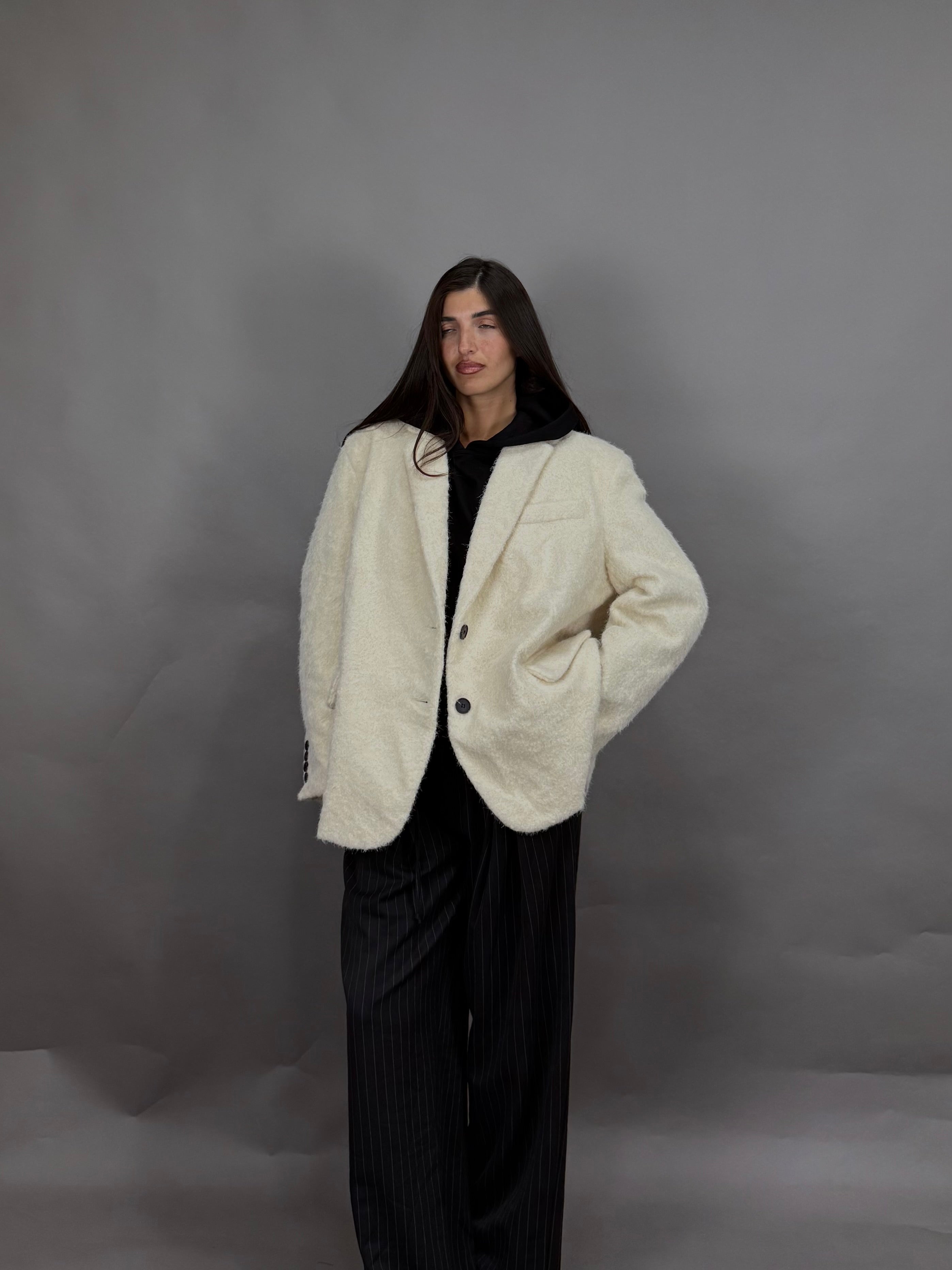 Giacca peso cappotto panna