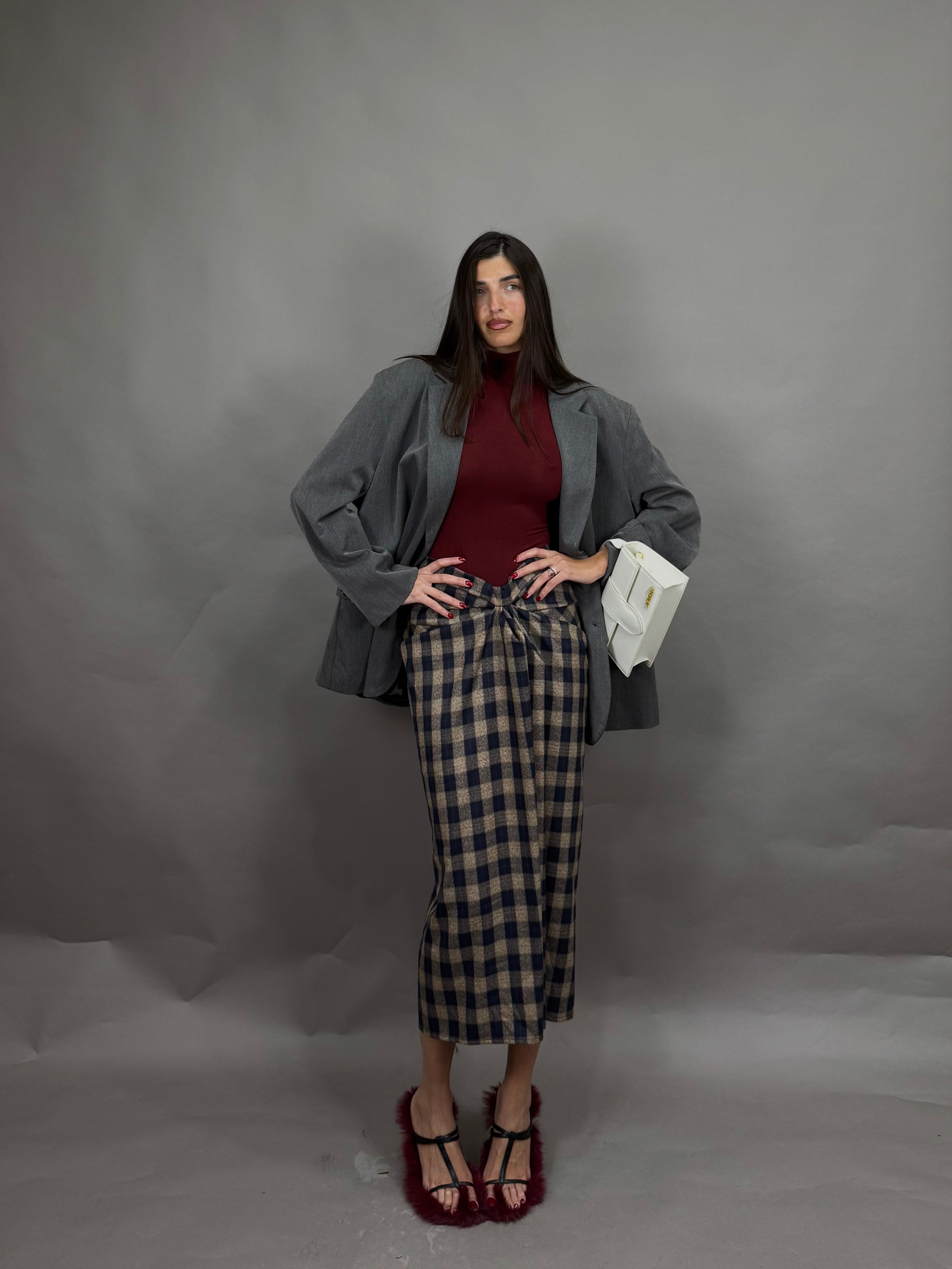 Gonna flanella beige lumina