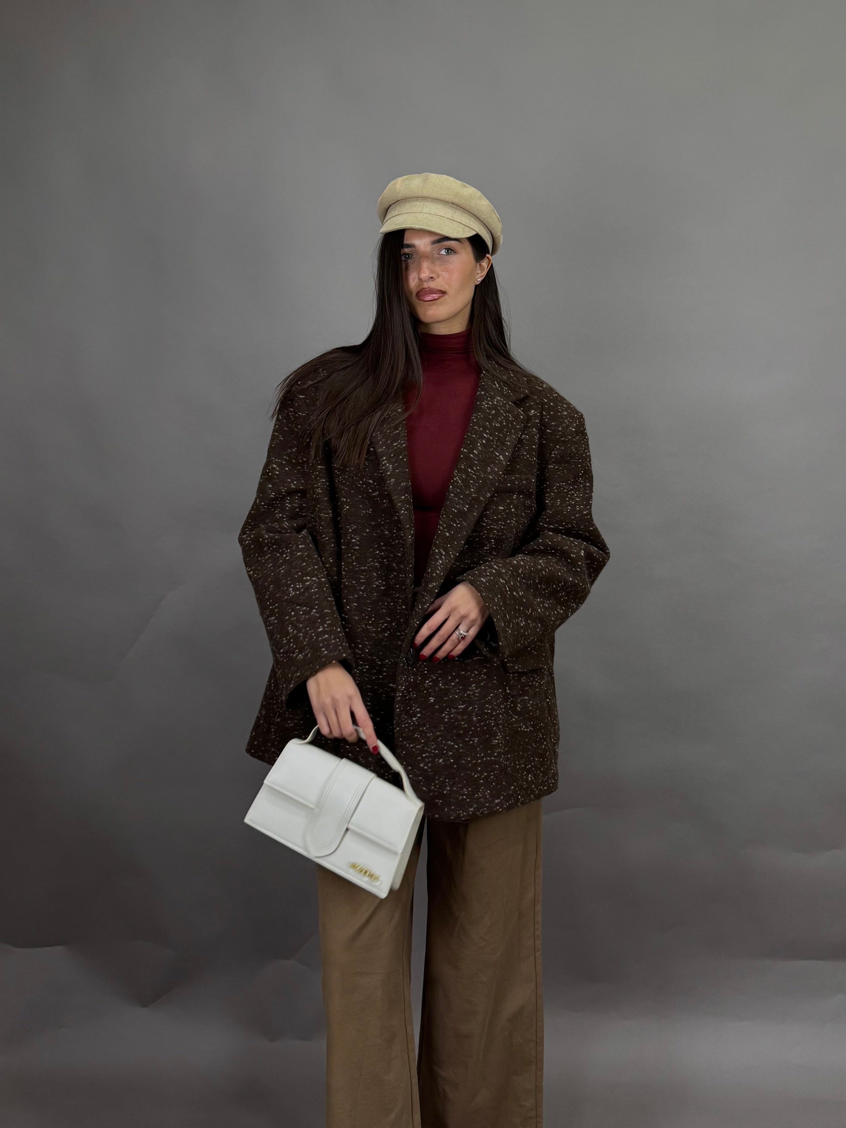 Giacca peso cappotto marrone lumina