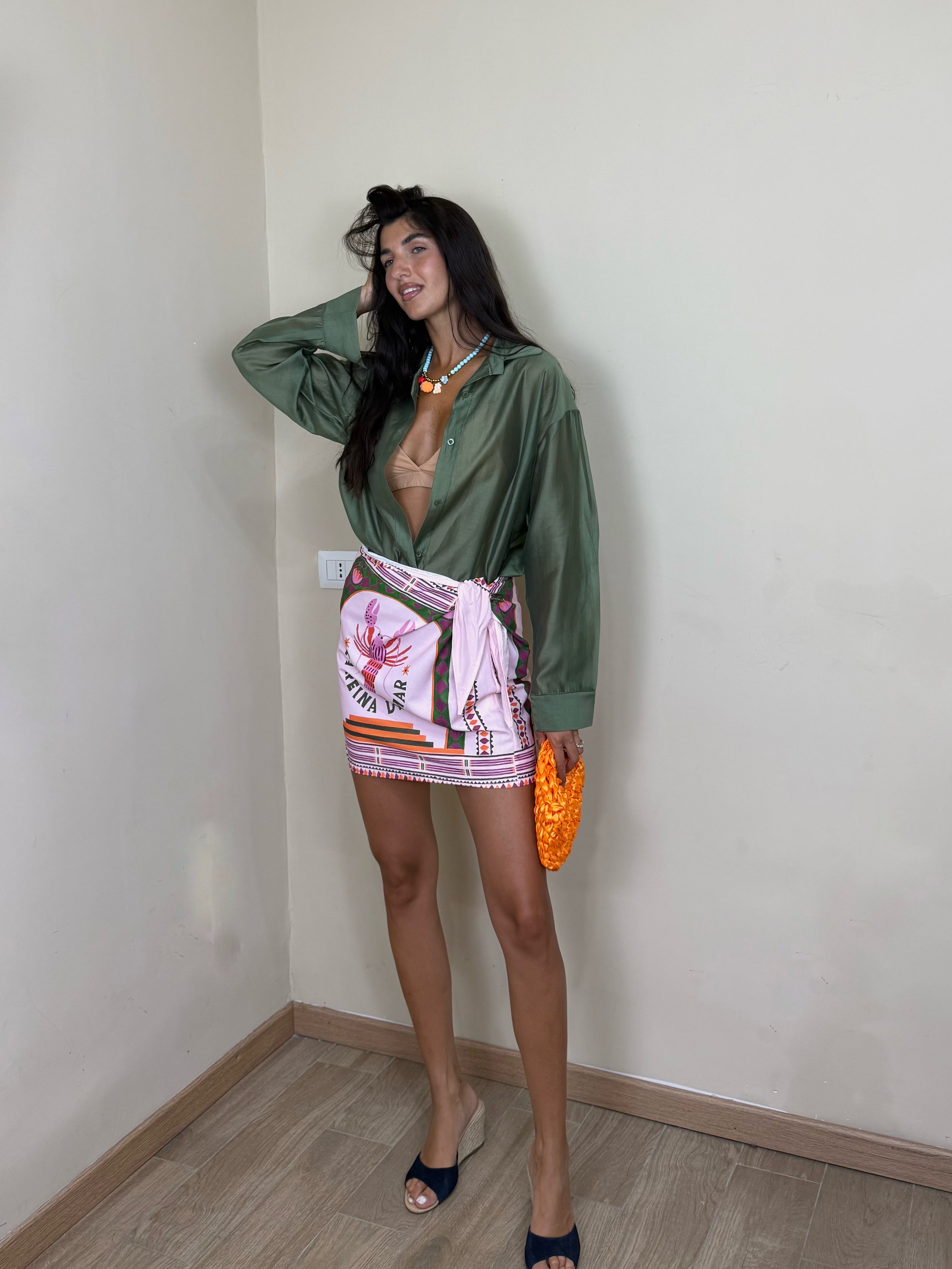 Gonna pareo rosa aragosta