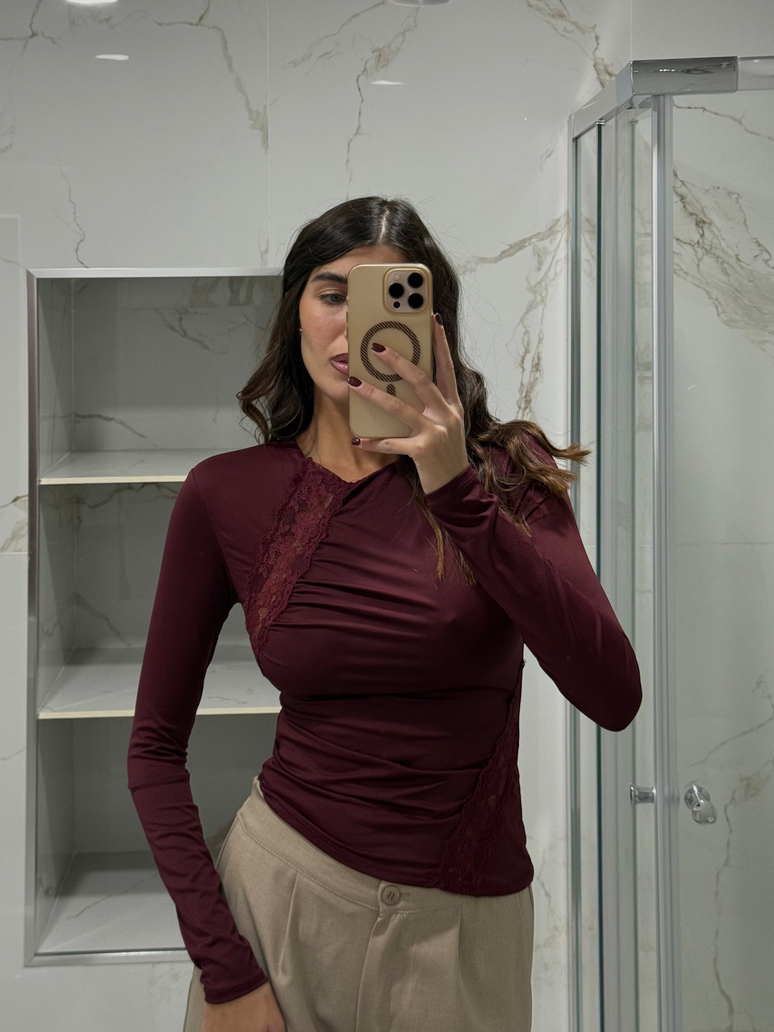 Maglia Silvia bordeaux