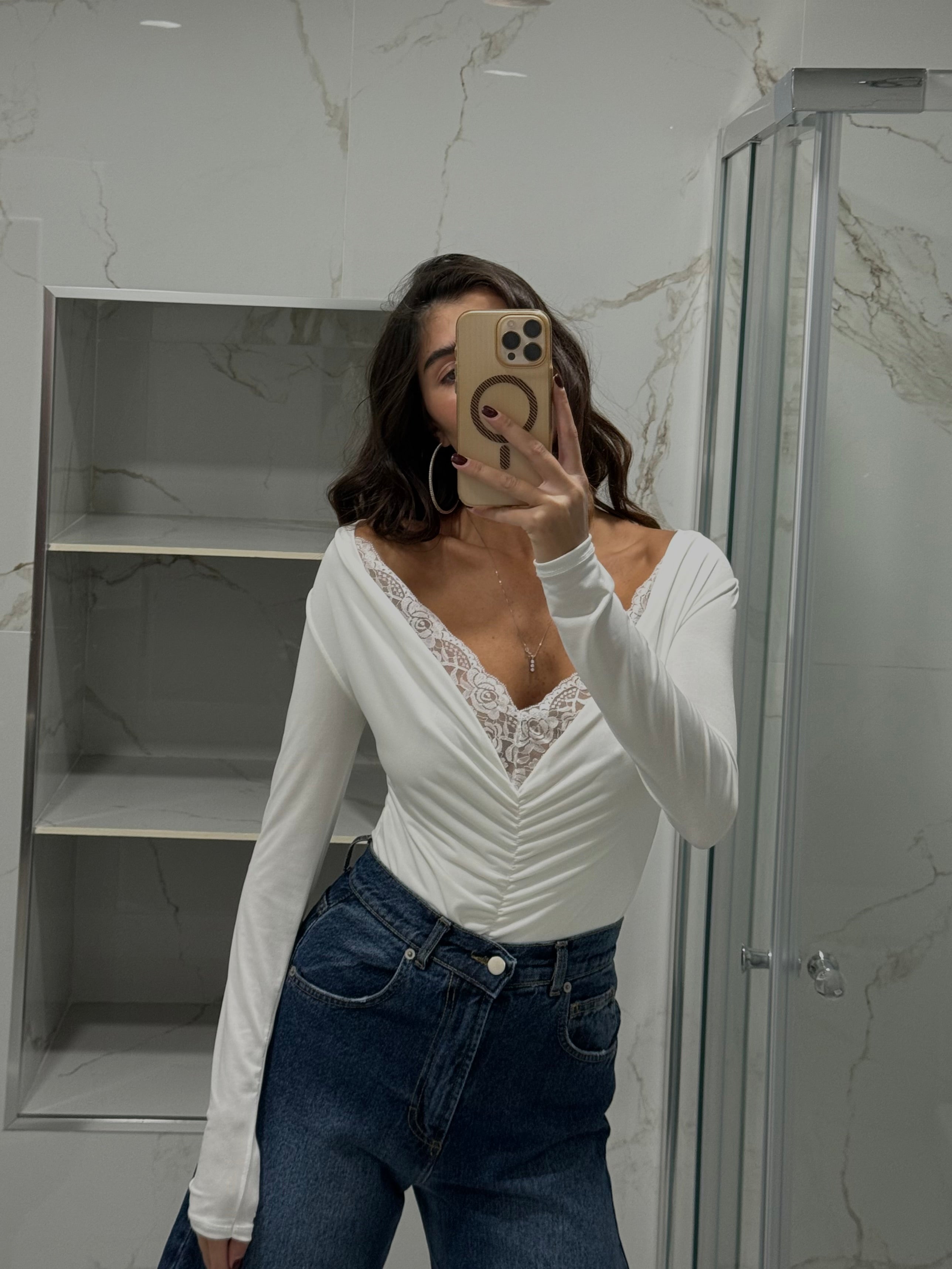 Body drappeggio bianco