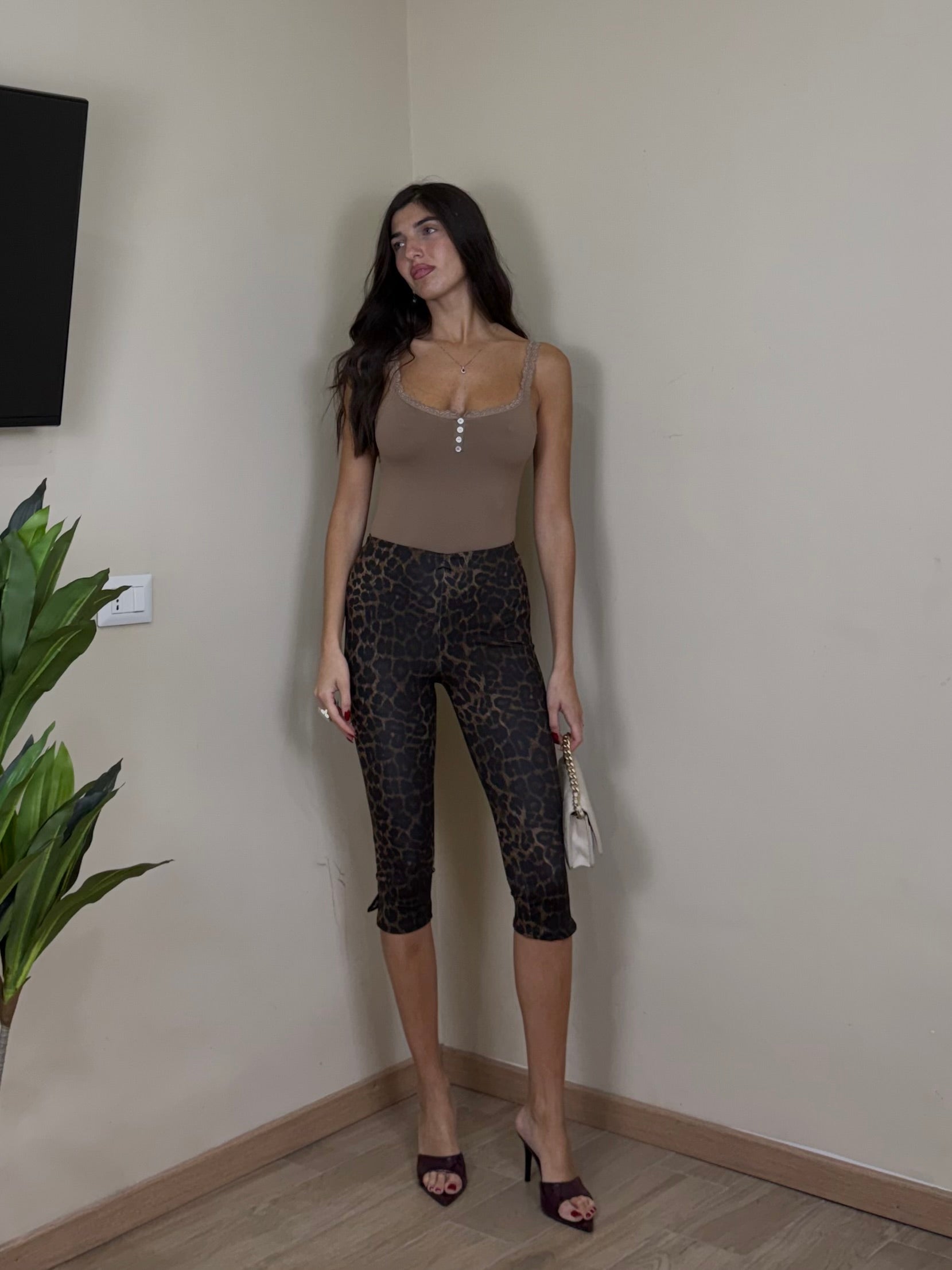 Capri pants leopardato