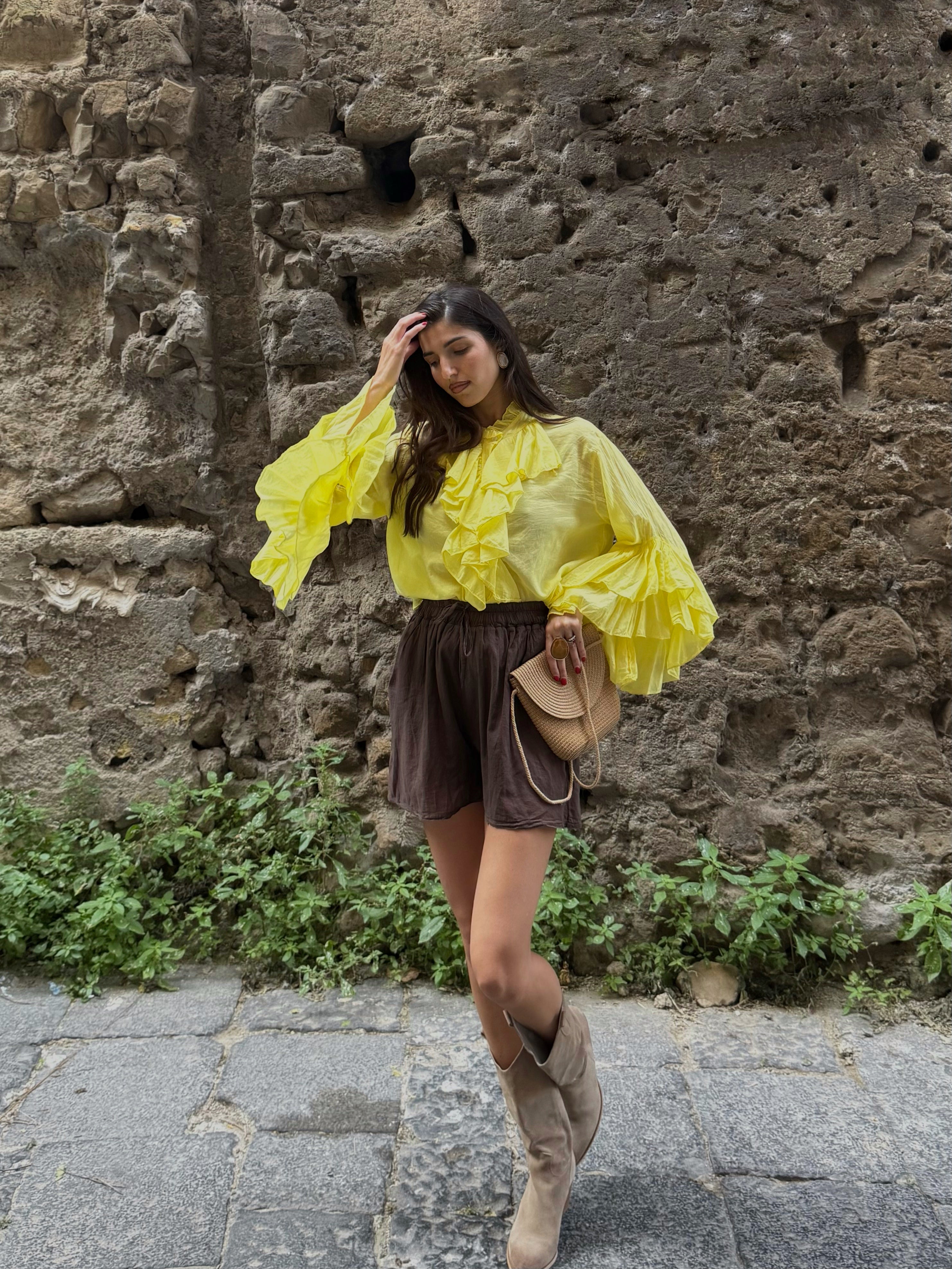 Pantaloncino cotone marrone - LadyB Shop Online