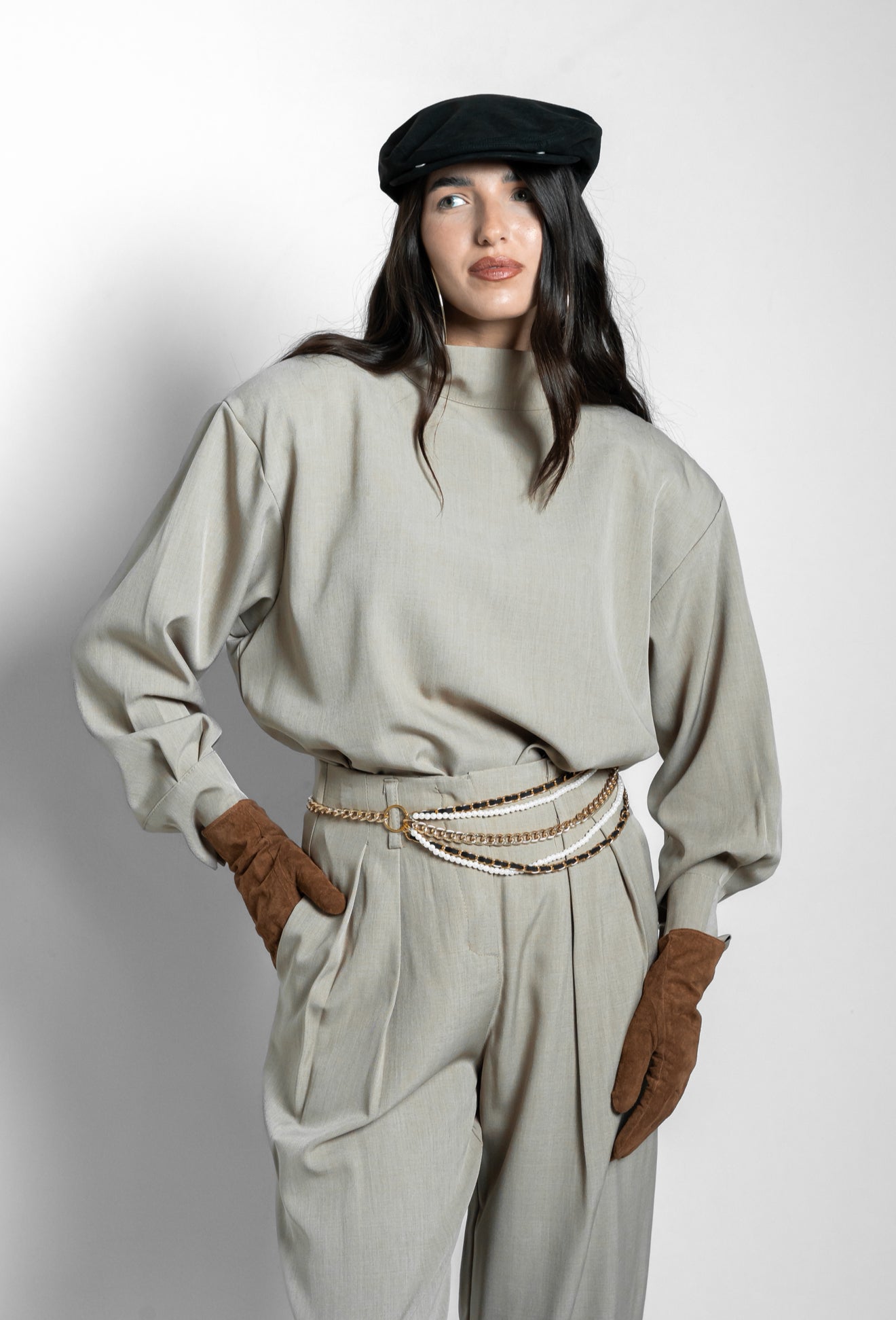 Blusa spallina fango