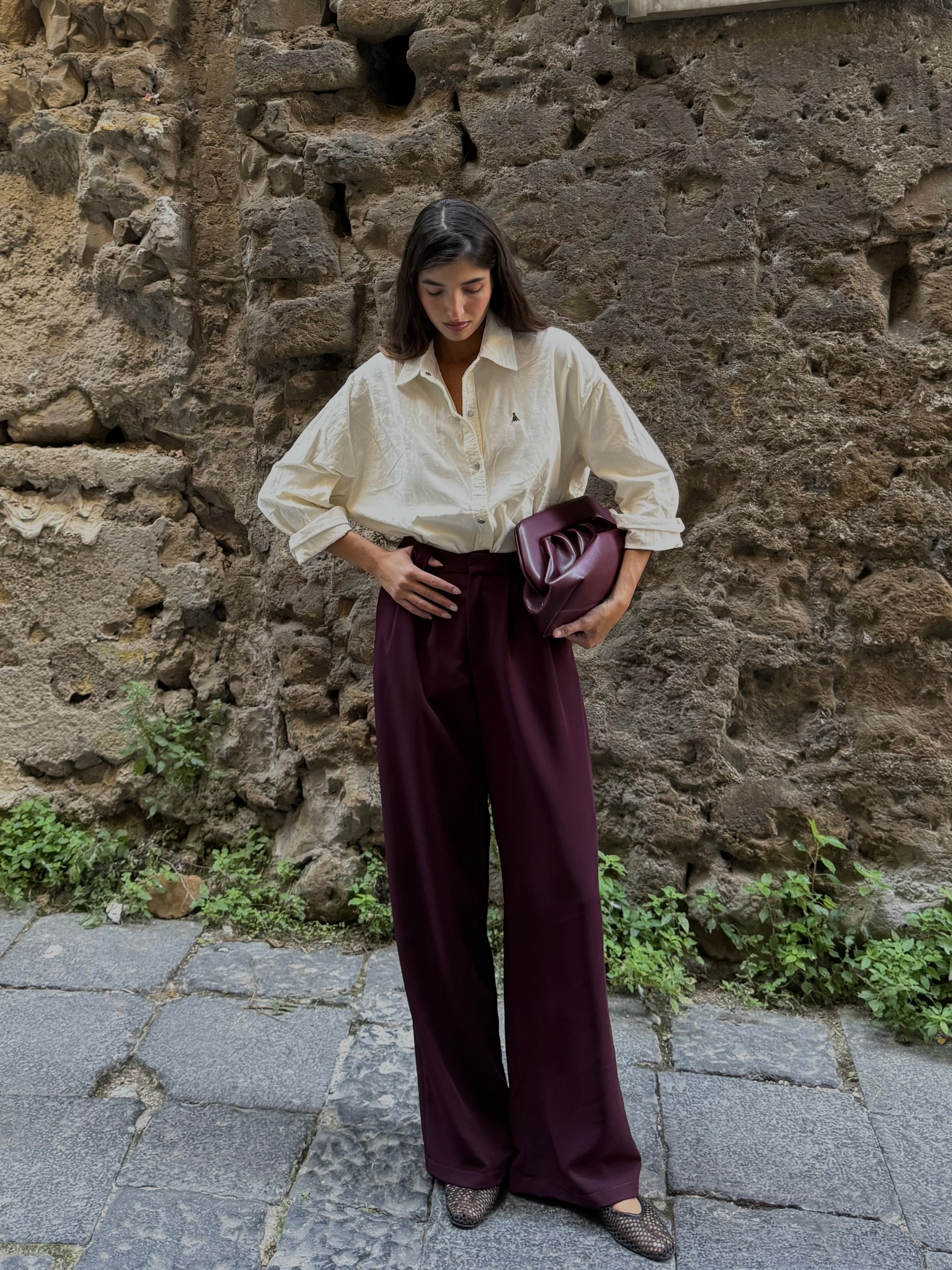 Pantalone lumina bordeaux