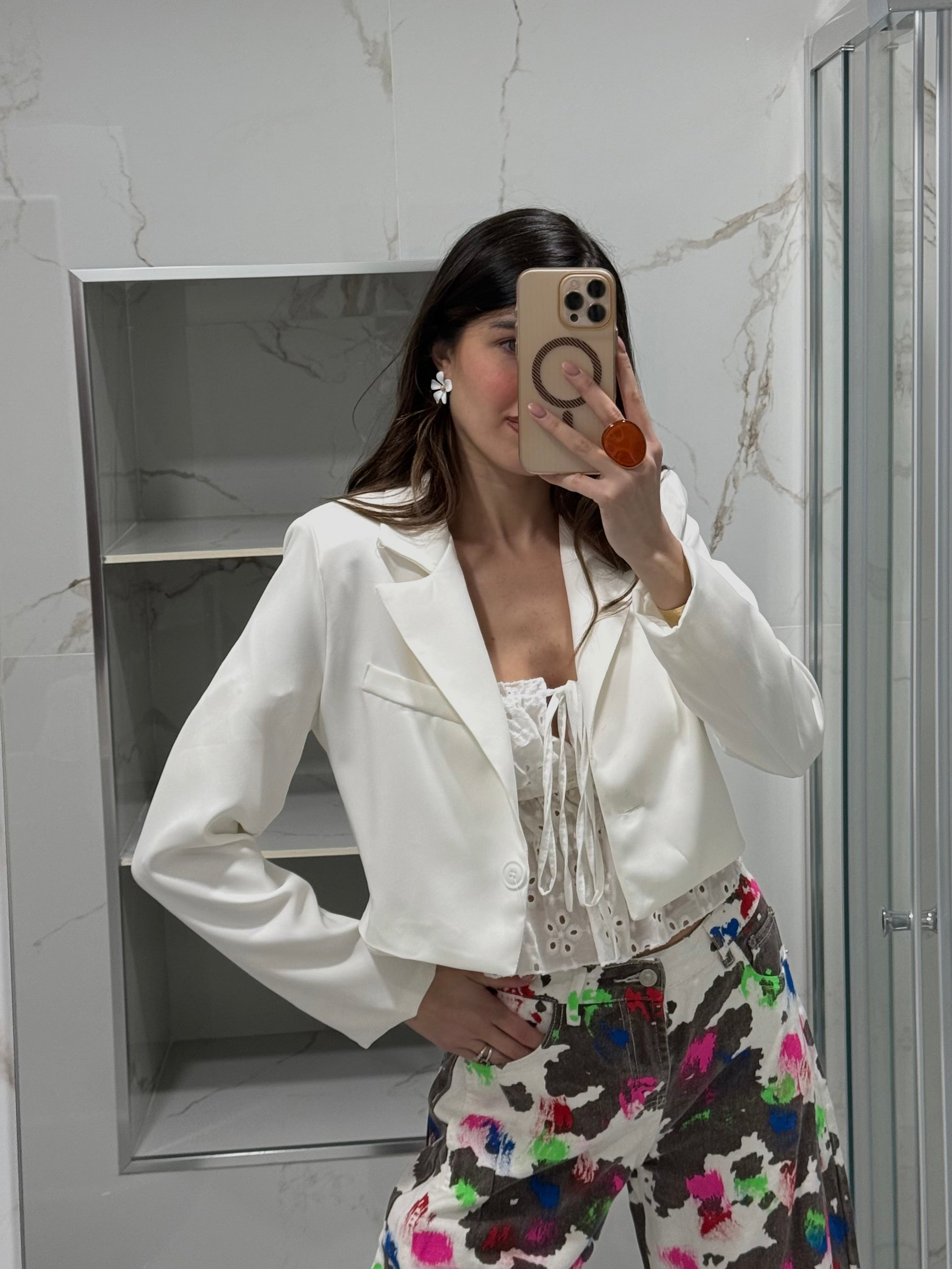 Blazer mini bianco
