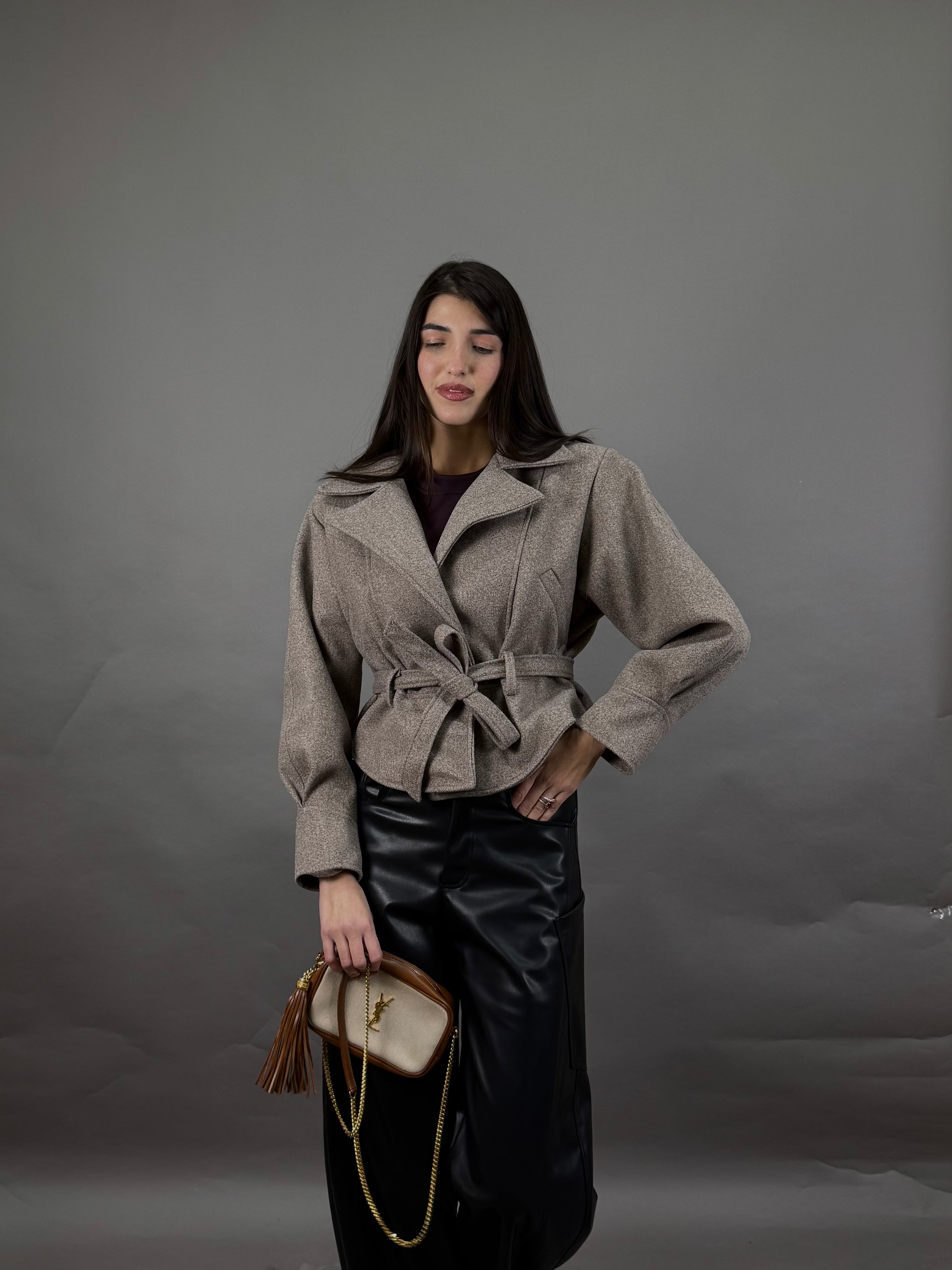 Trench peso cappotto fango