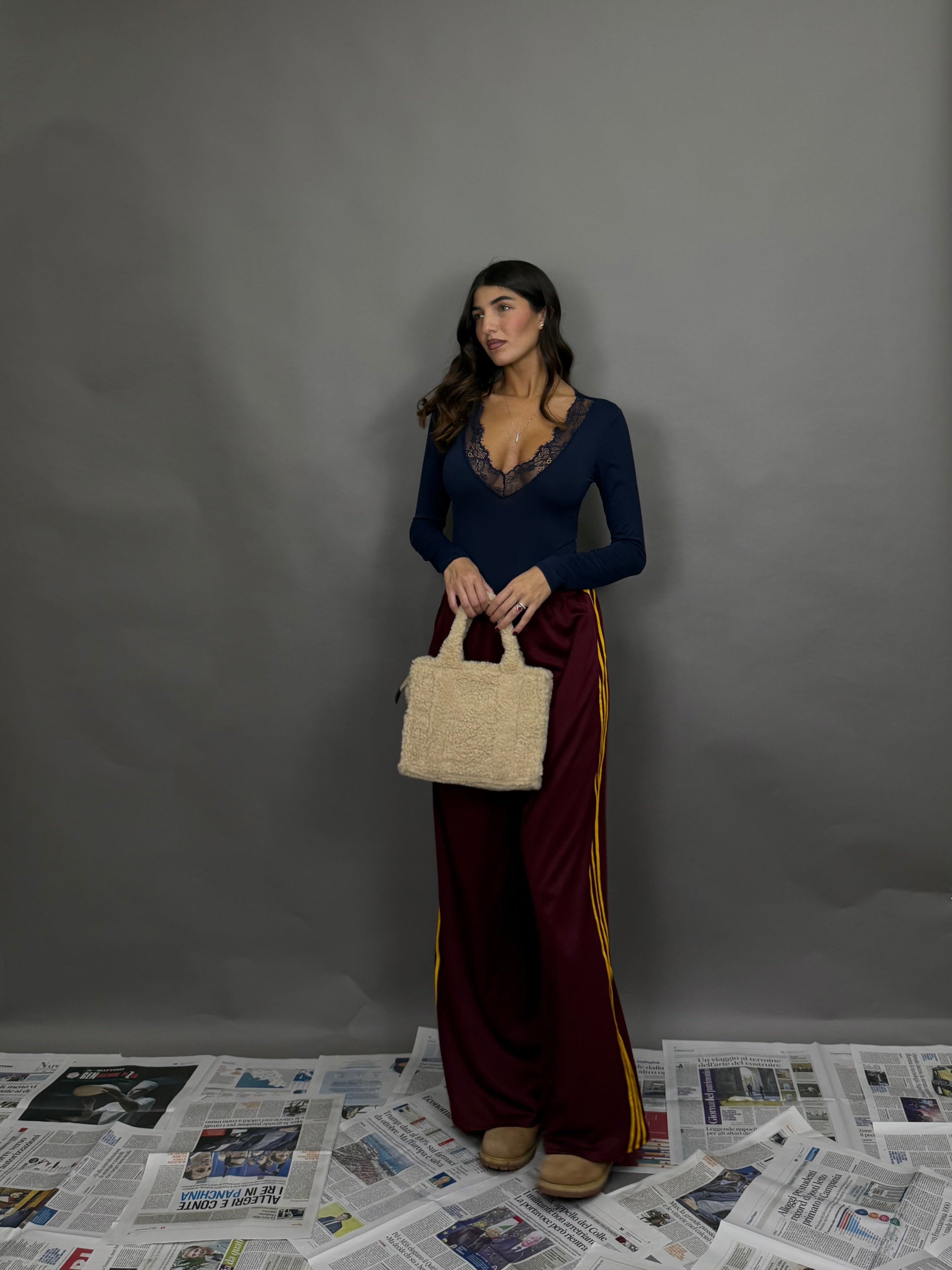 Pantalone tuta bordeaux