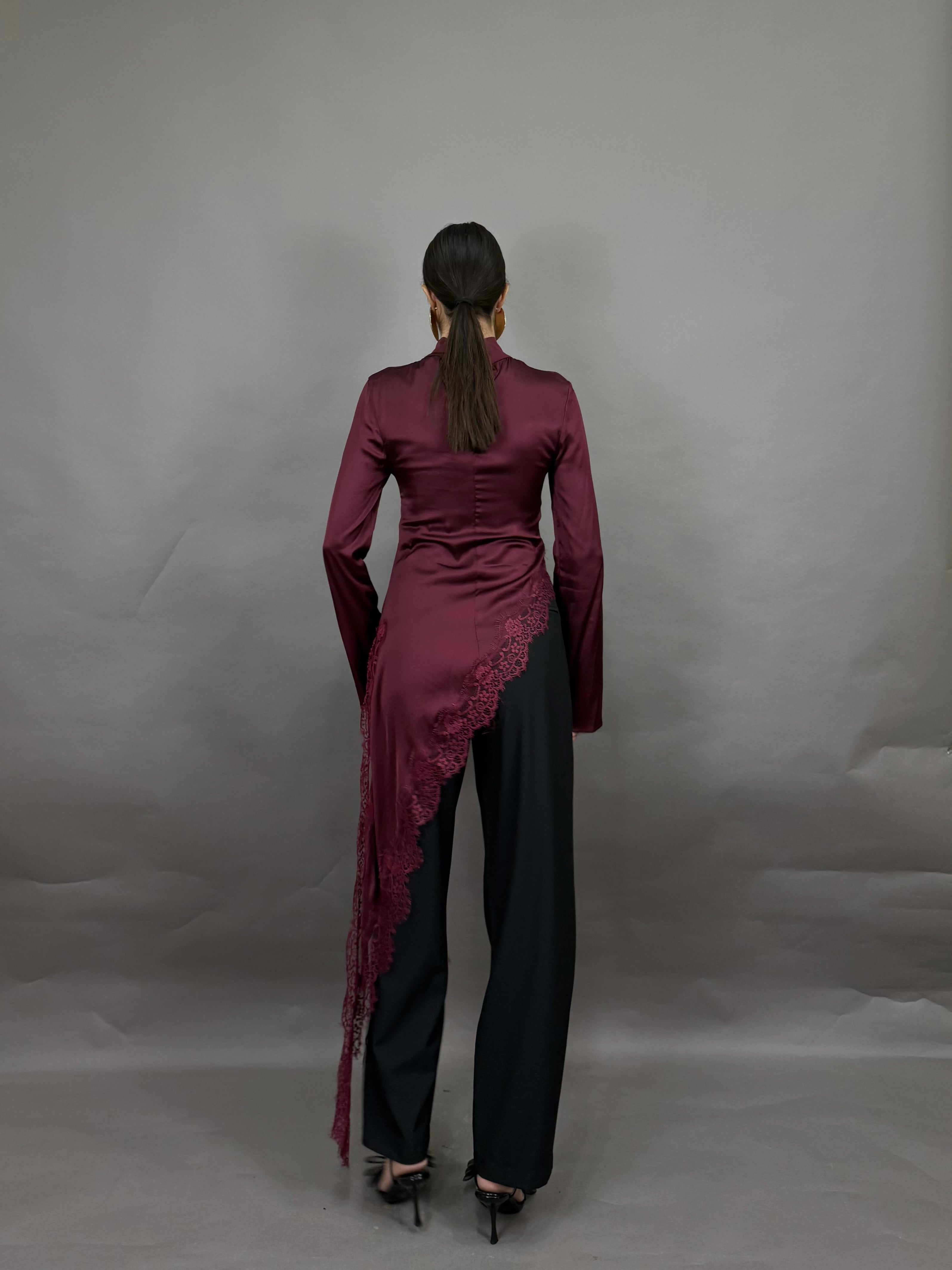 Blusa lumina bordeaux