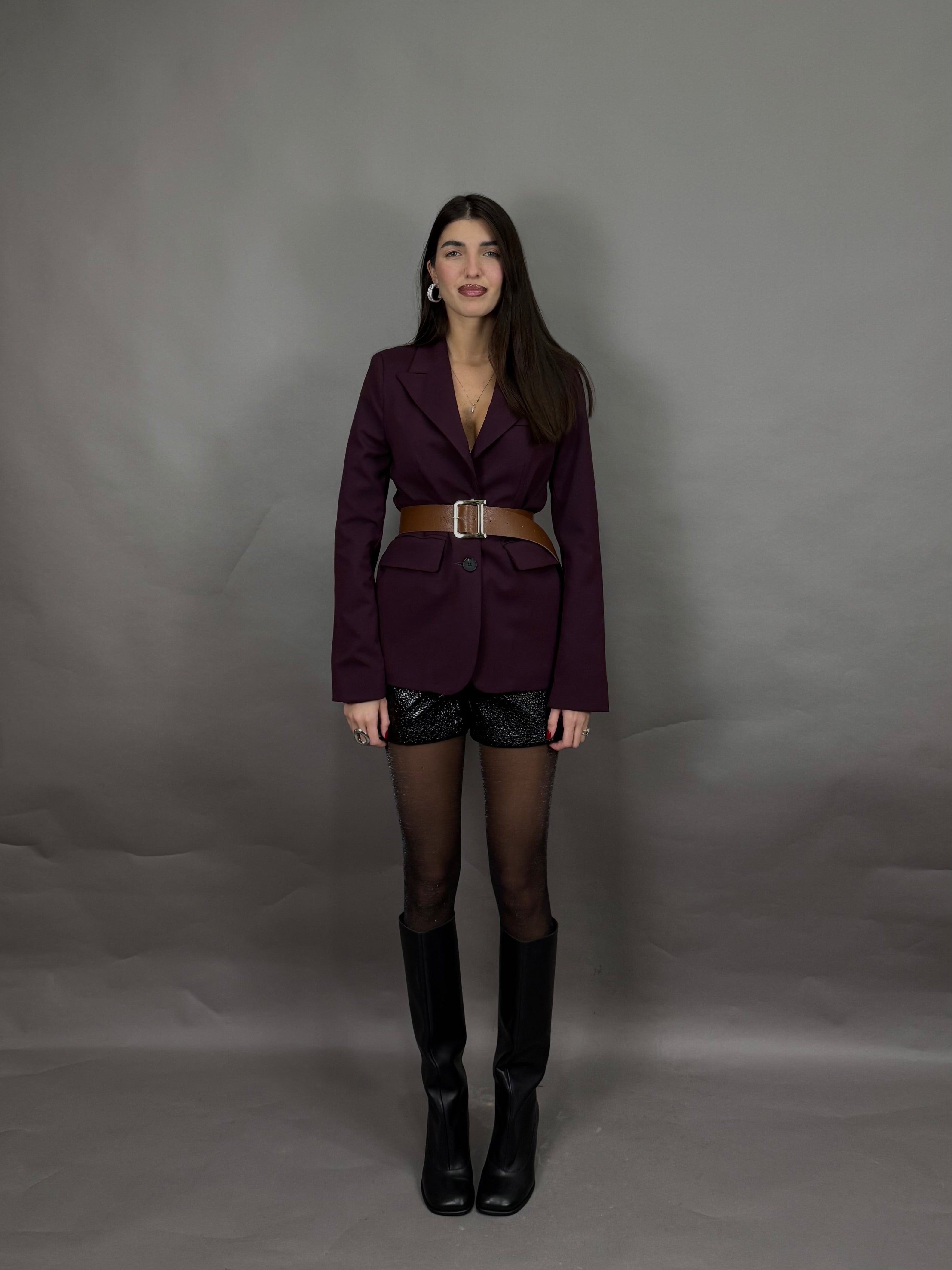 Blazer lumina con cintura