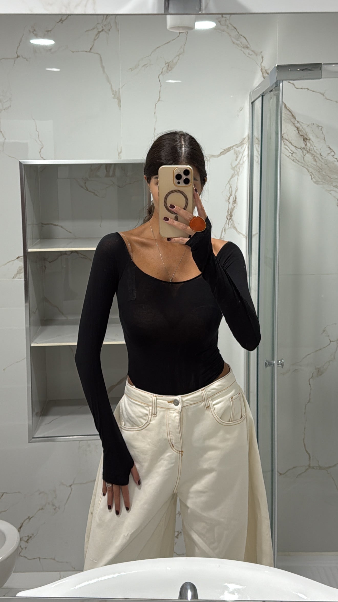 Body misto cachemire nero