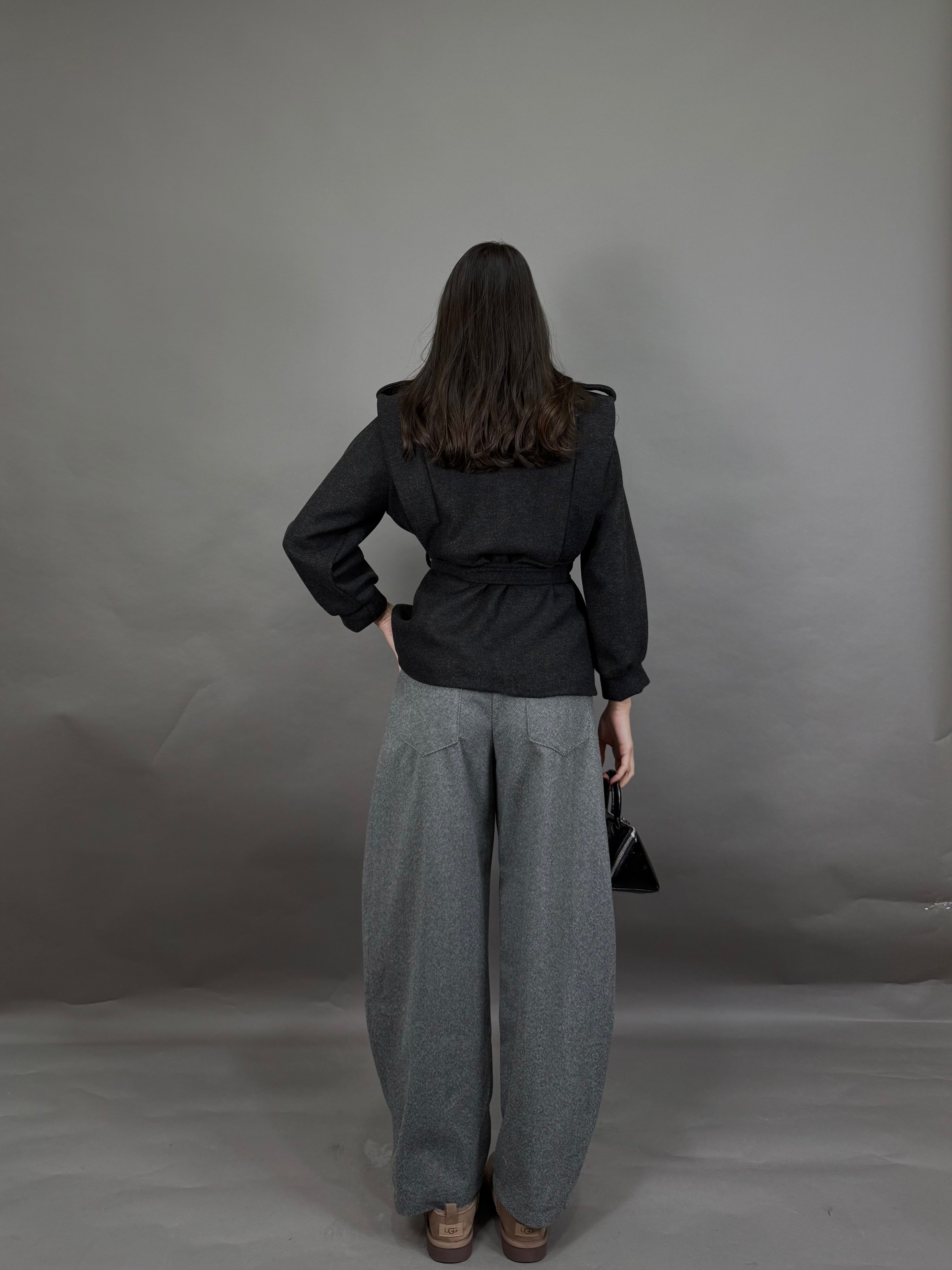 Giacca in panno nera