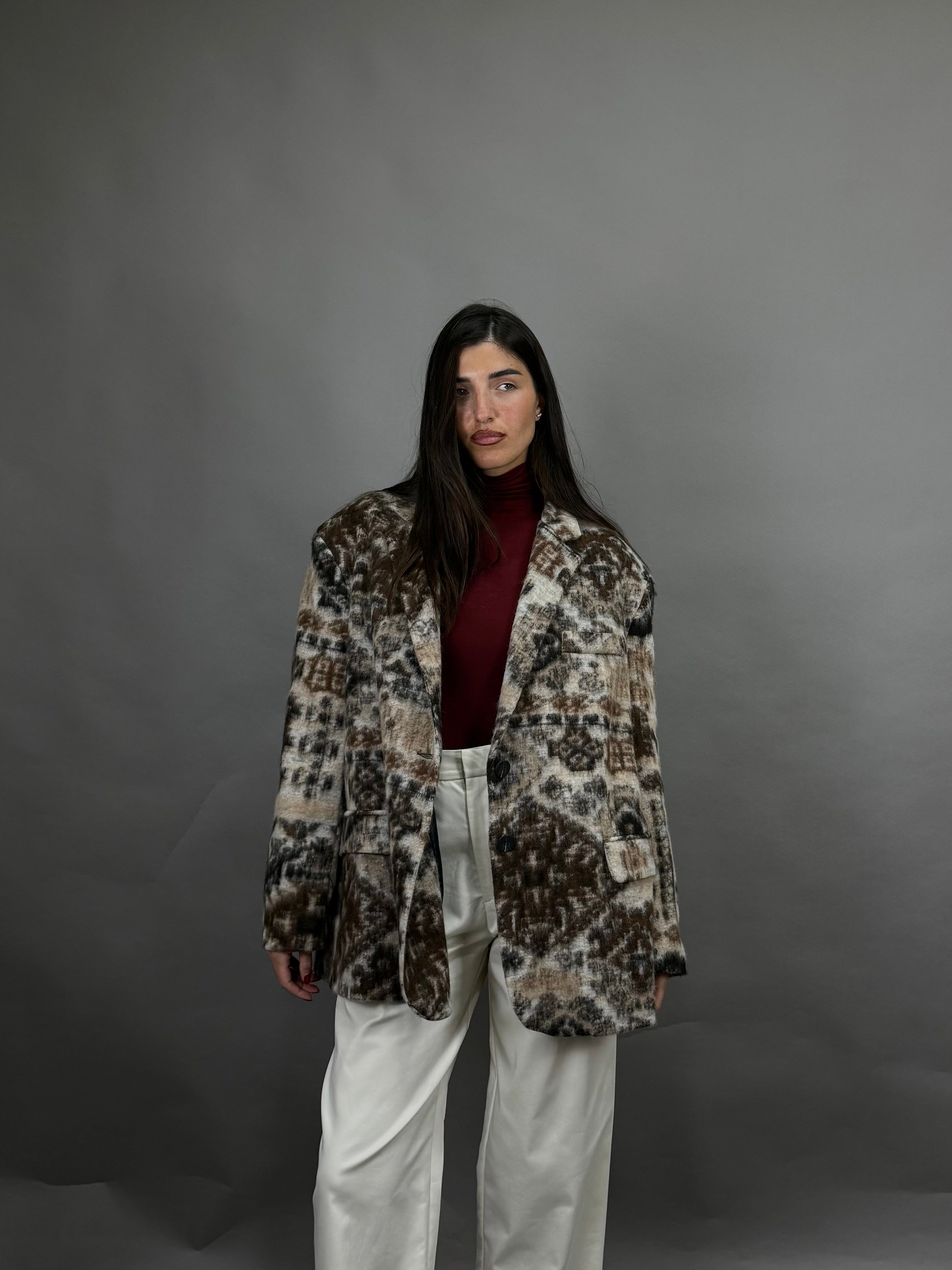 Giacca peso cappotto bandana marrone