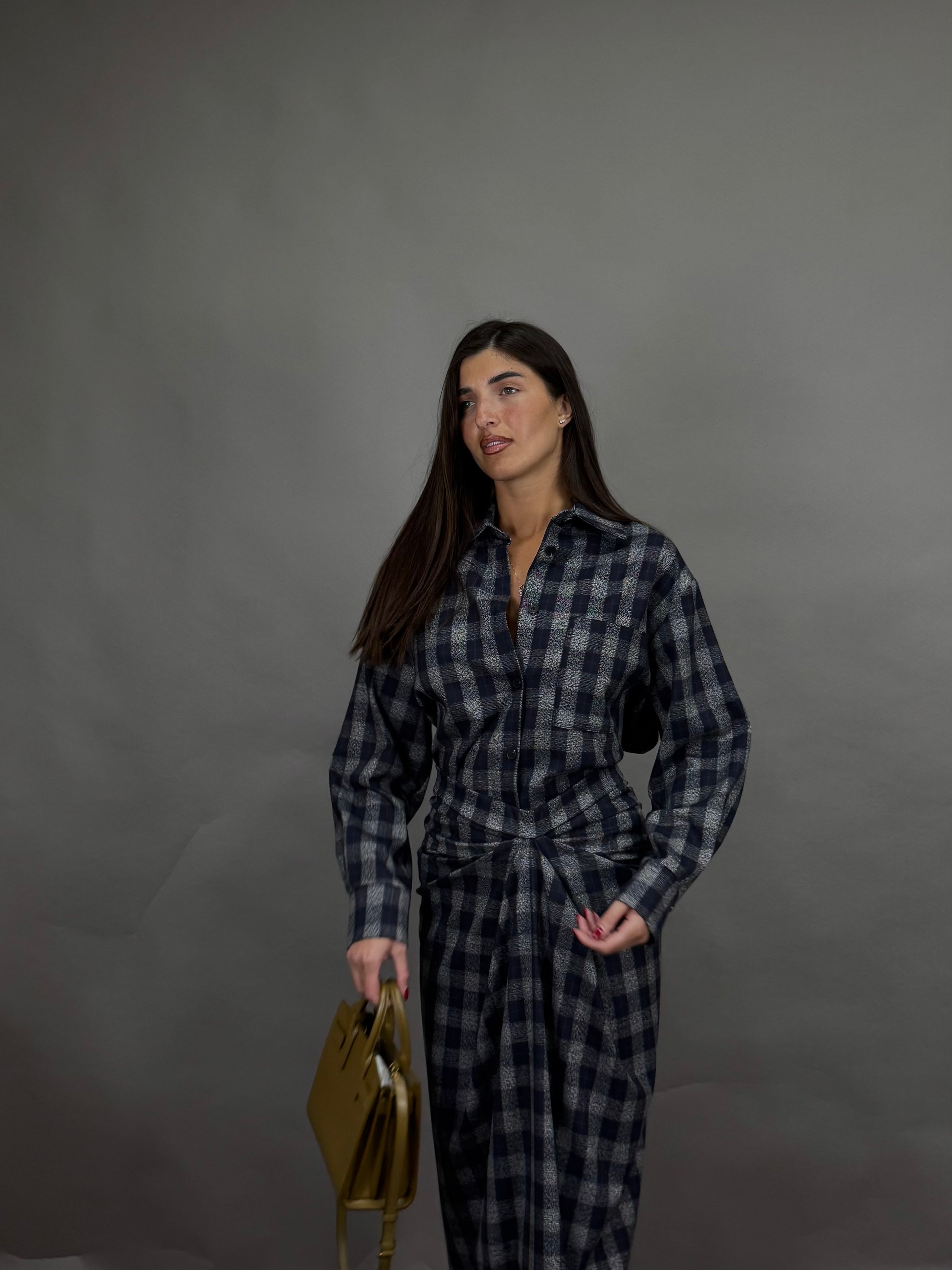 Camicia flanella blu