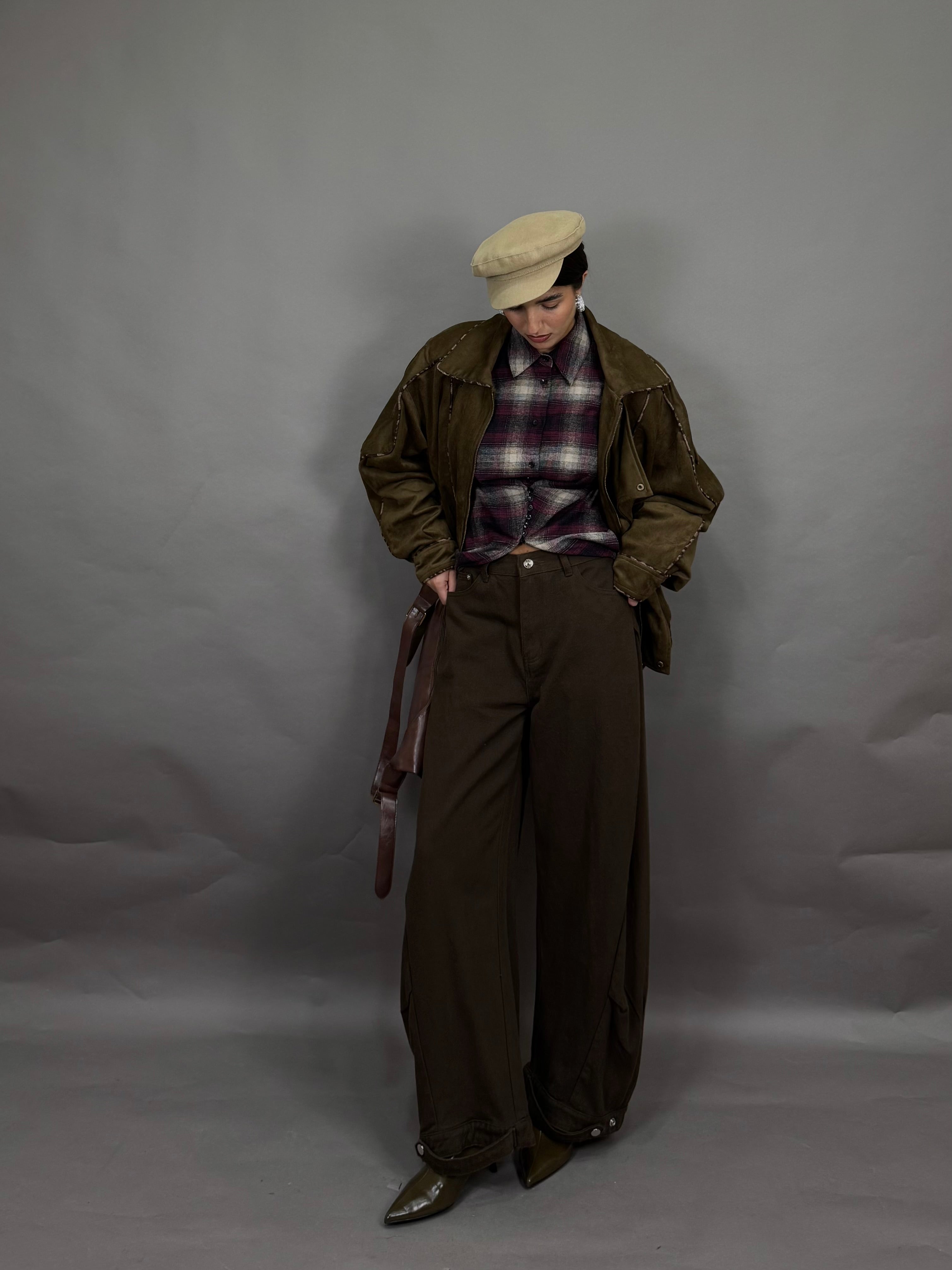 Jeans ballon marrone