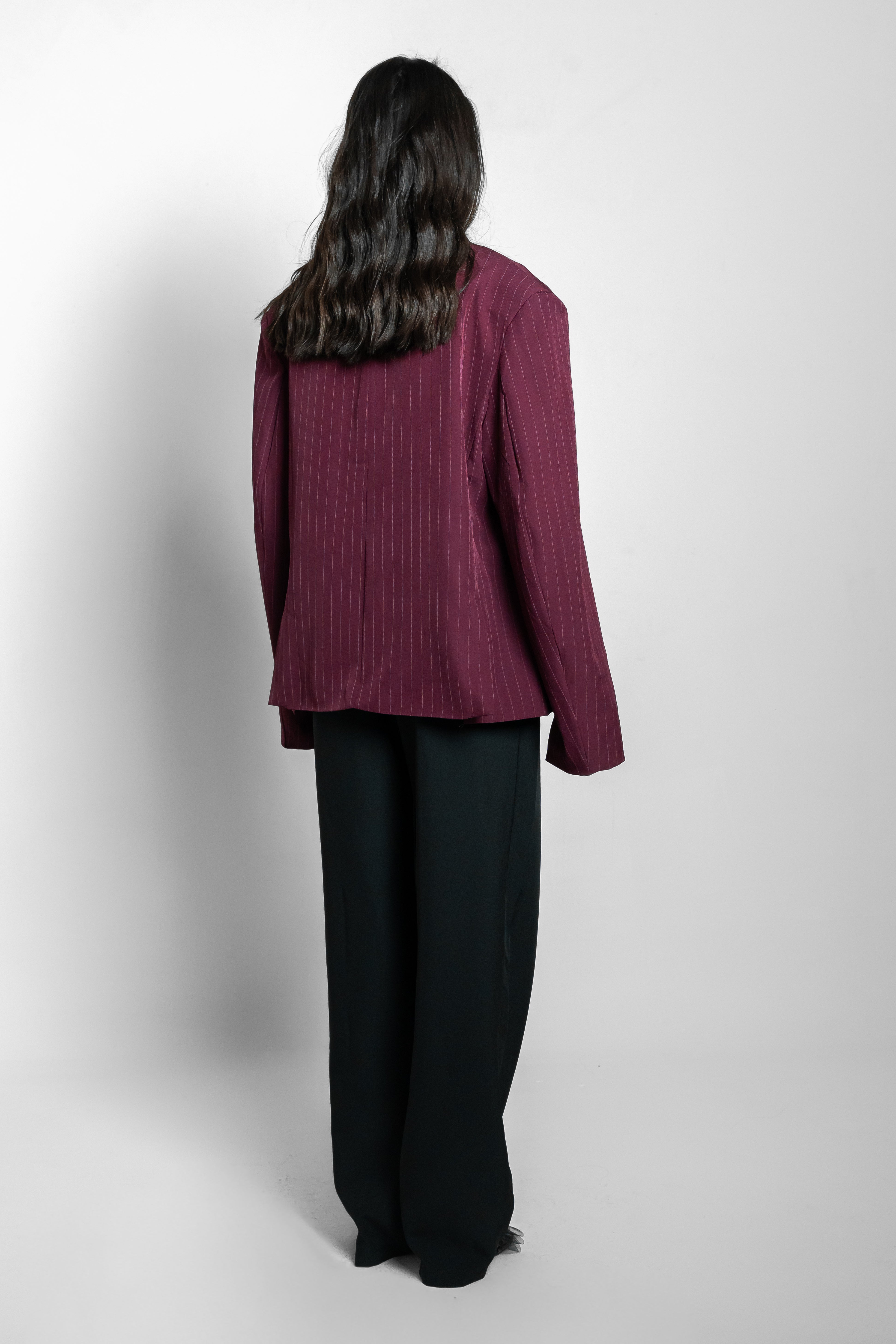 Blazer gessato bordeaux