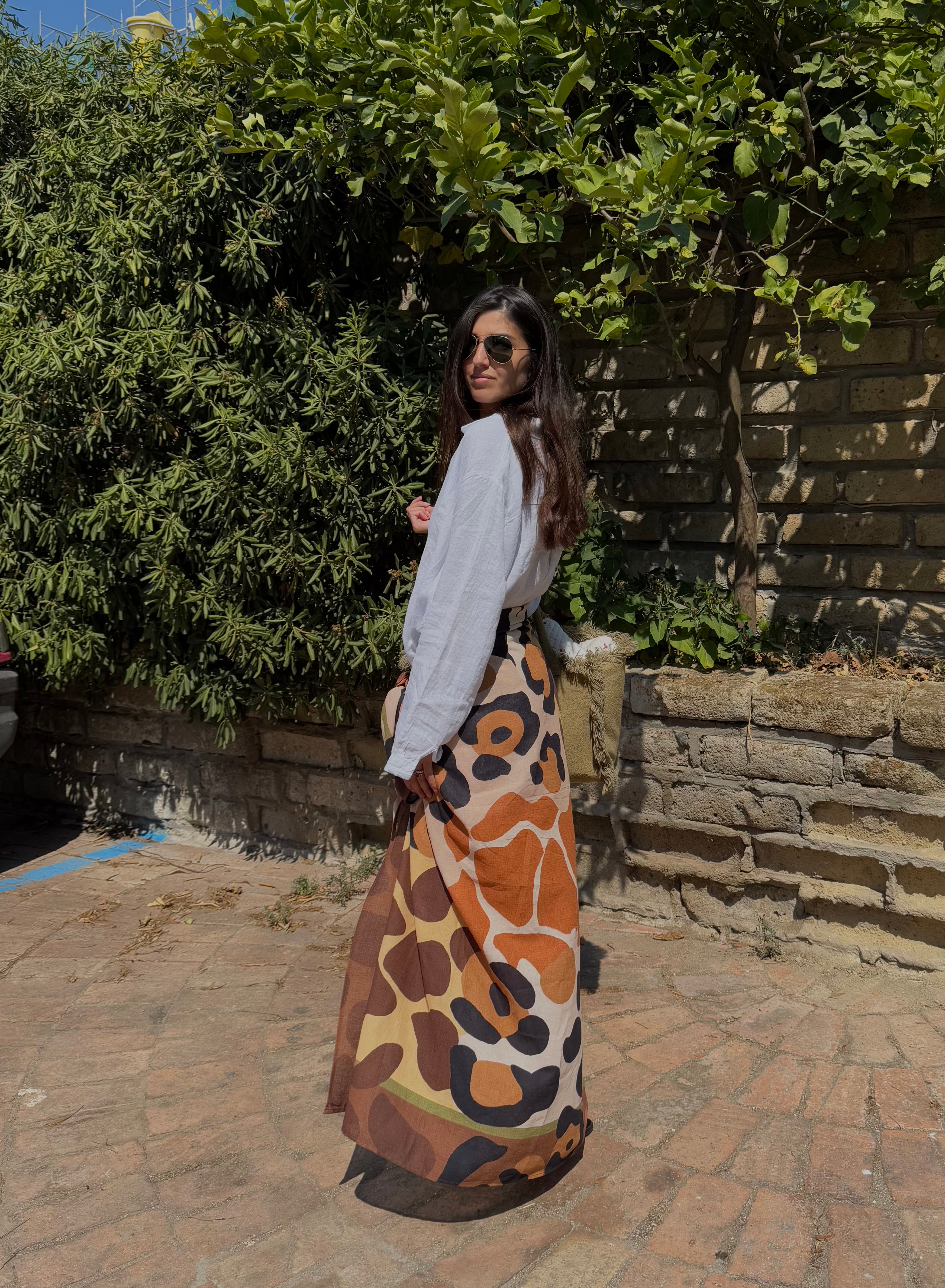 Pareo lumina maculato marrone - LadyB Shop Online