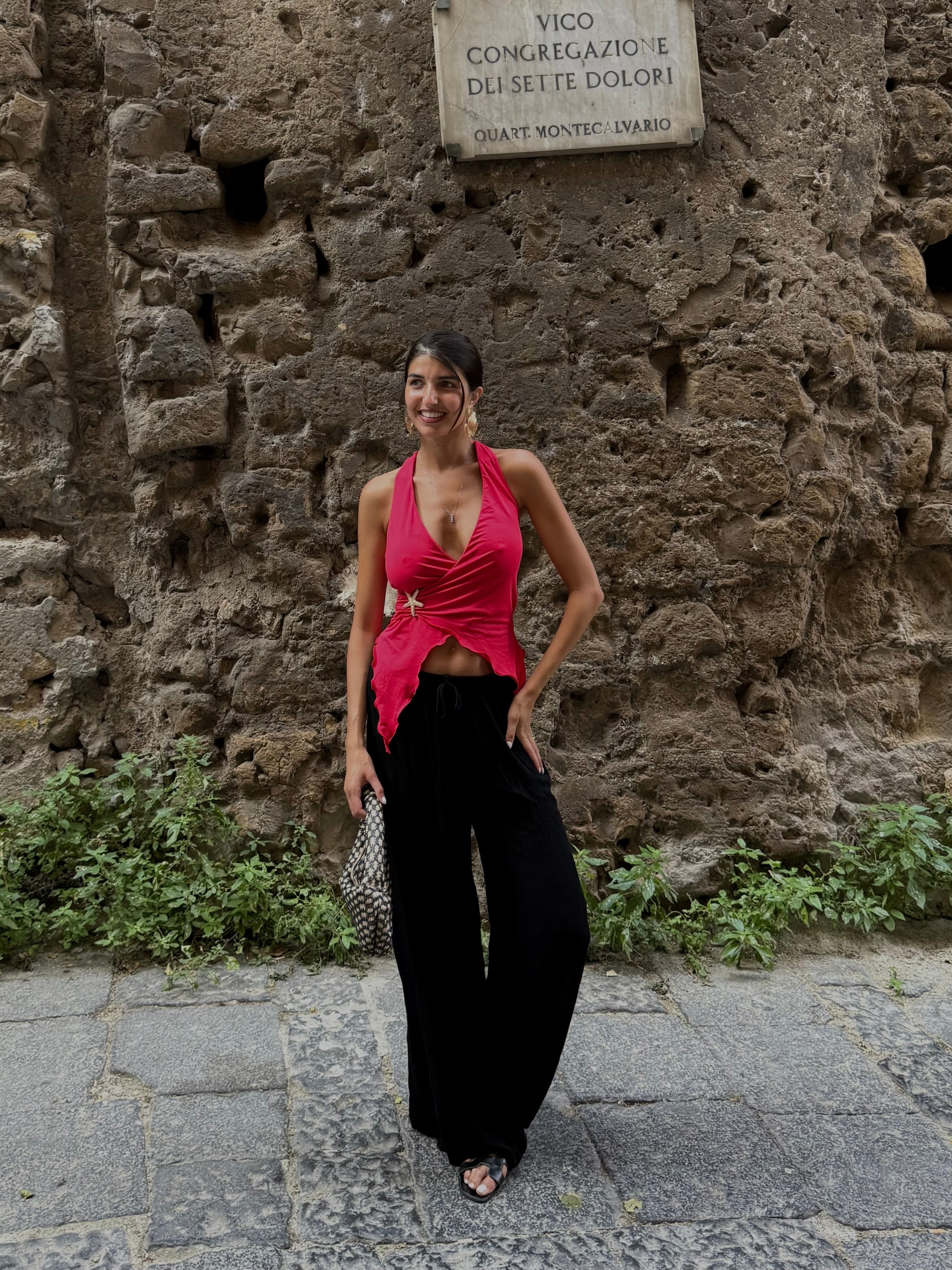 Pantalone plisse nero - LadyB Shop Online