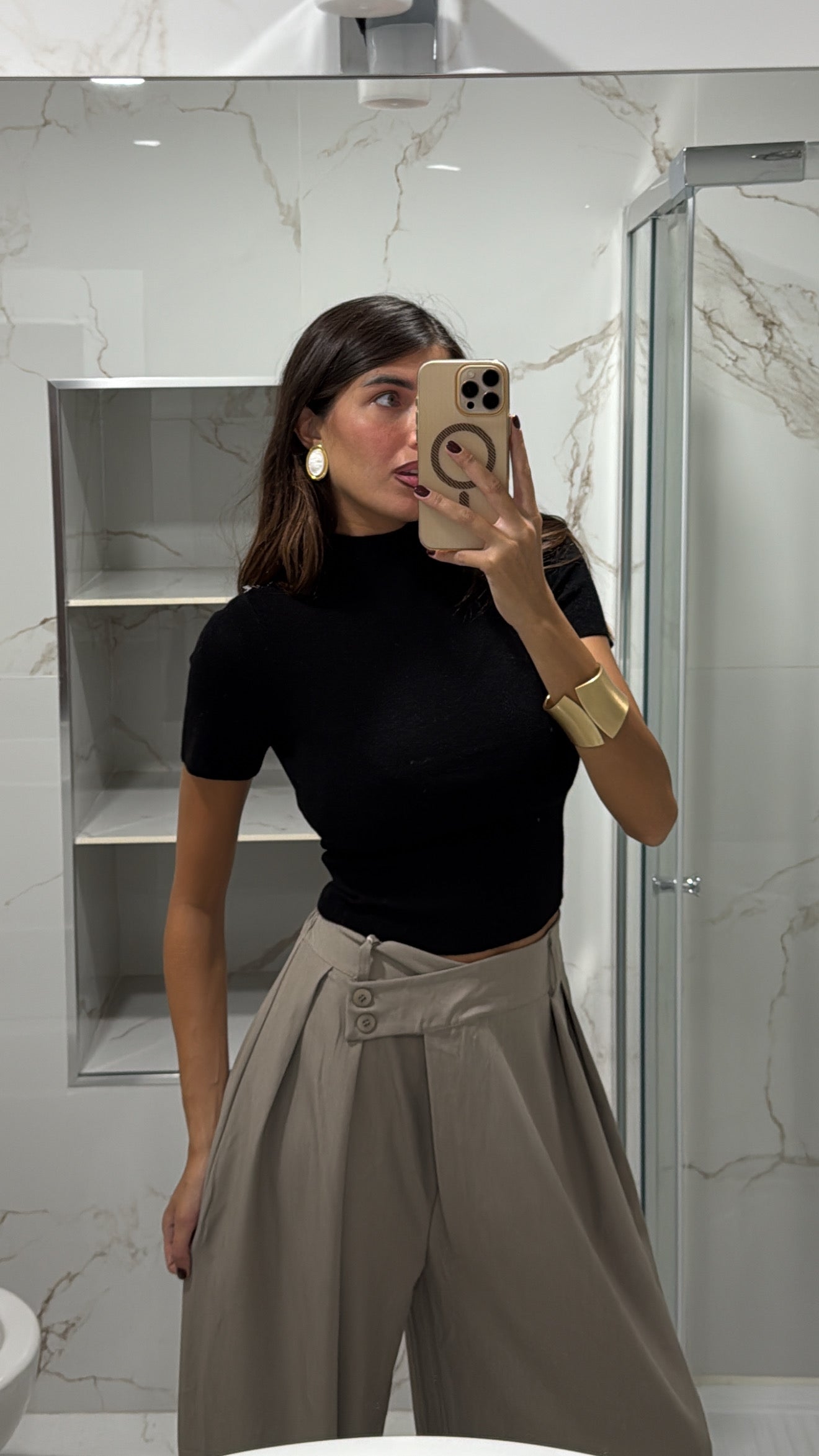 Maglia mezza manica nera
