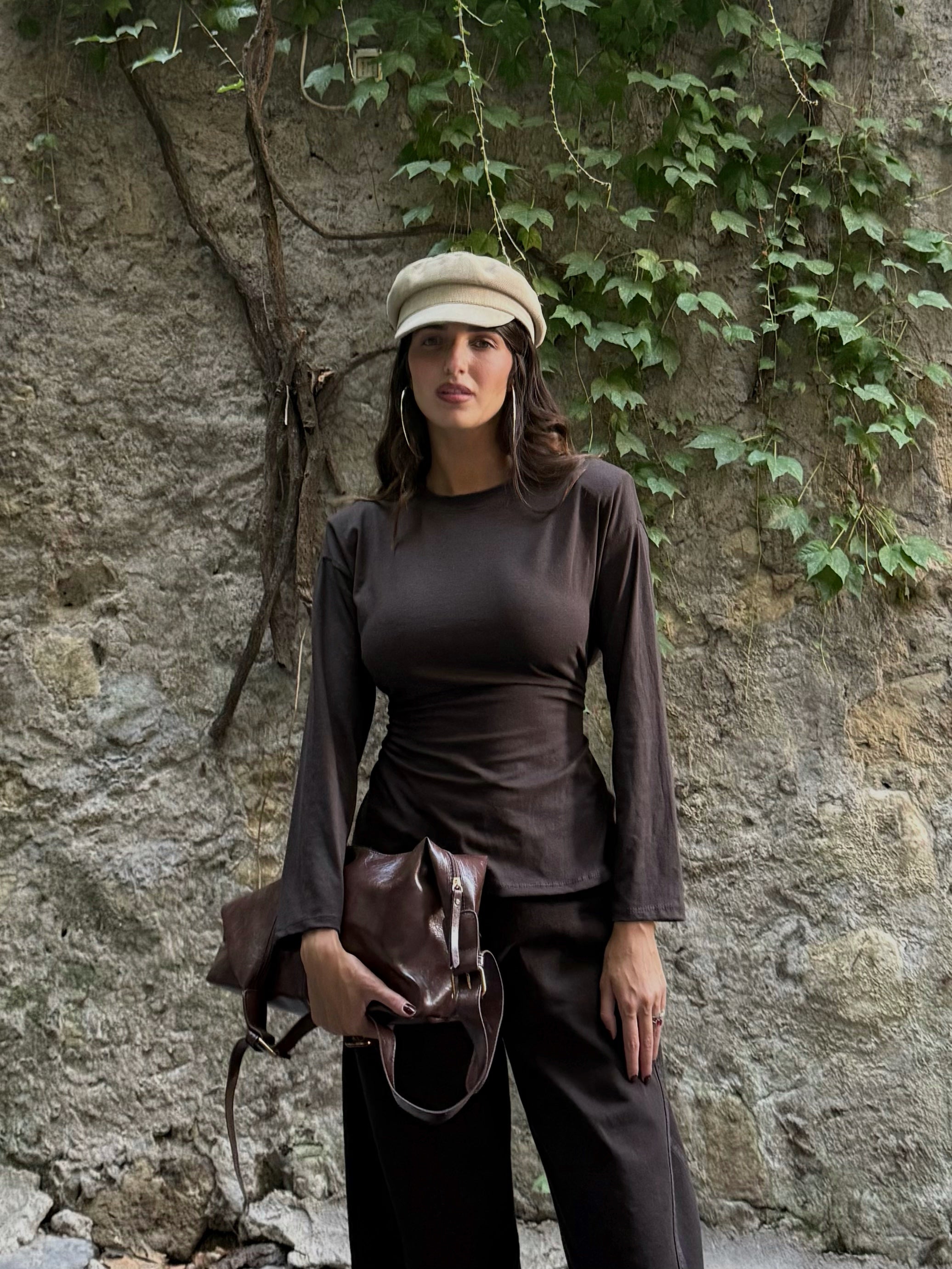Maglia avvitata marrone