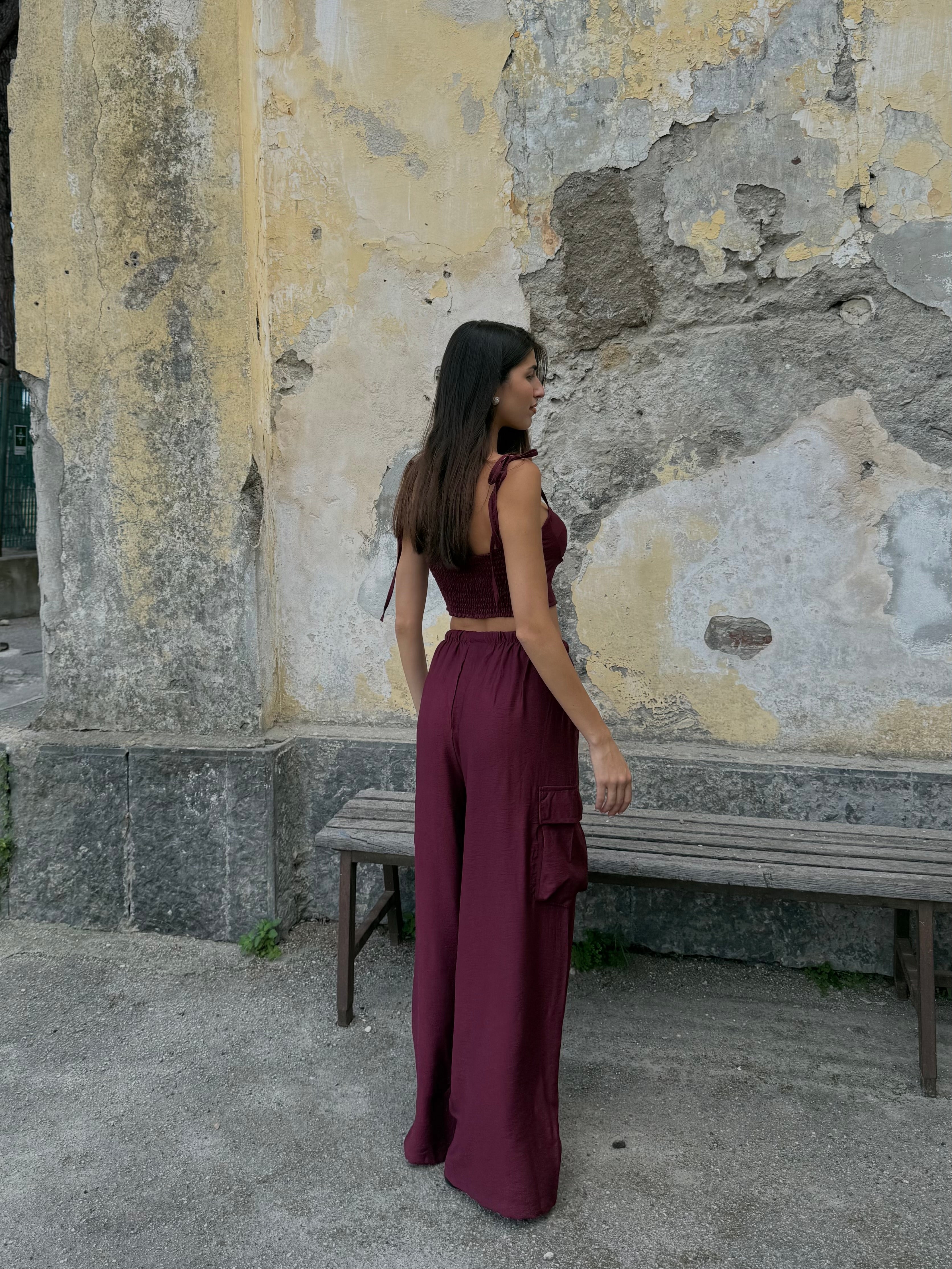 Coordinato cargo bordeaux - LadyB Shop Online