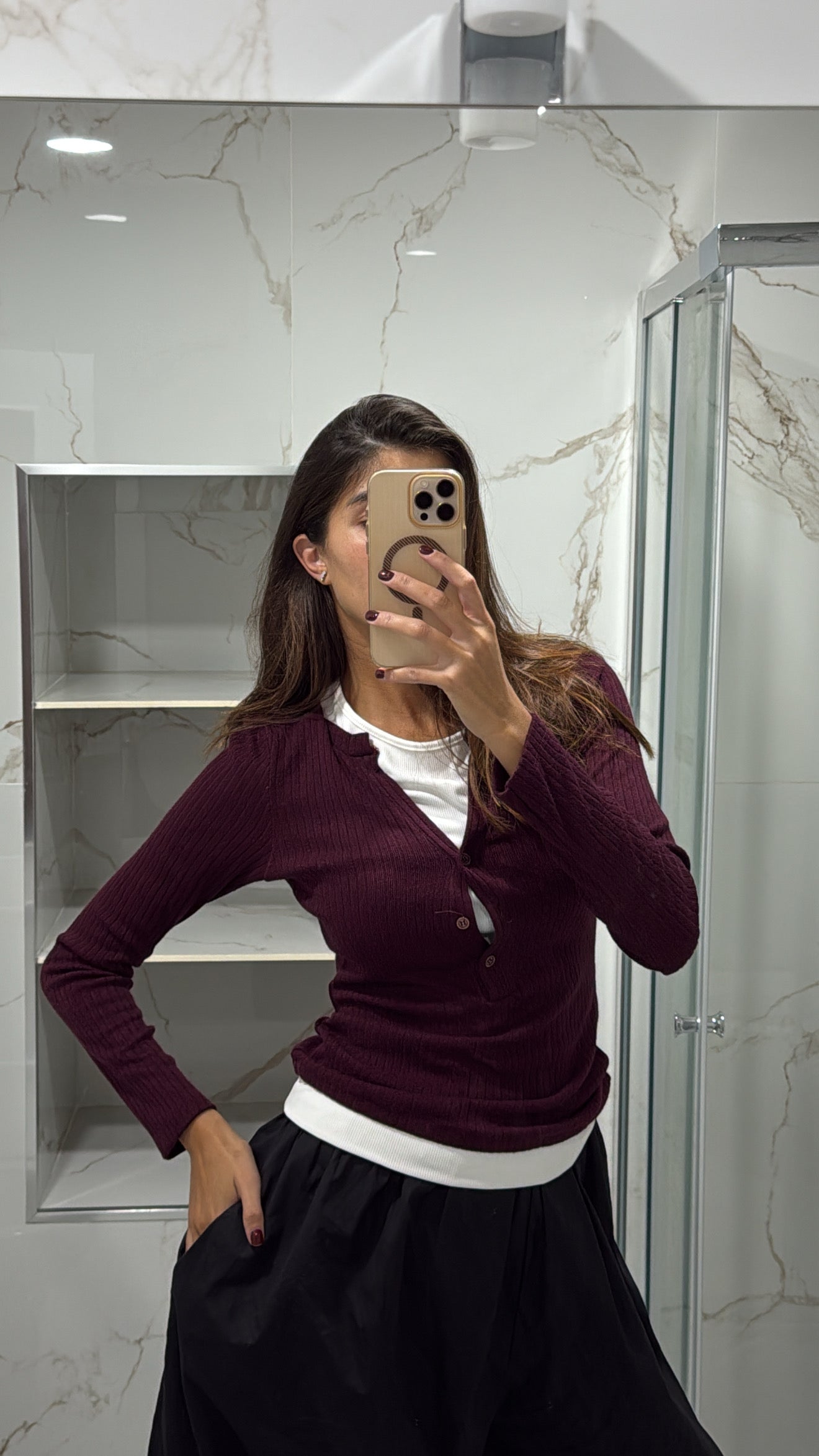 Maglia doppia bordeaux