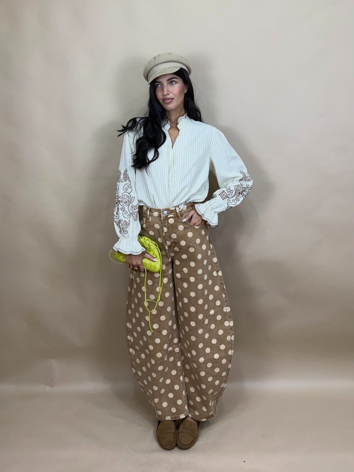 Denim ballon pois