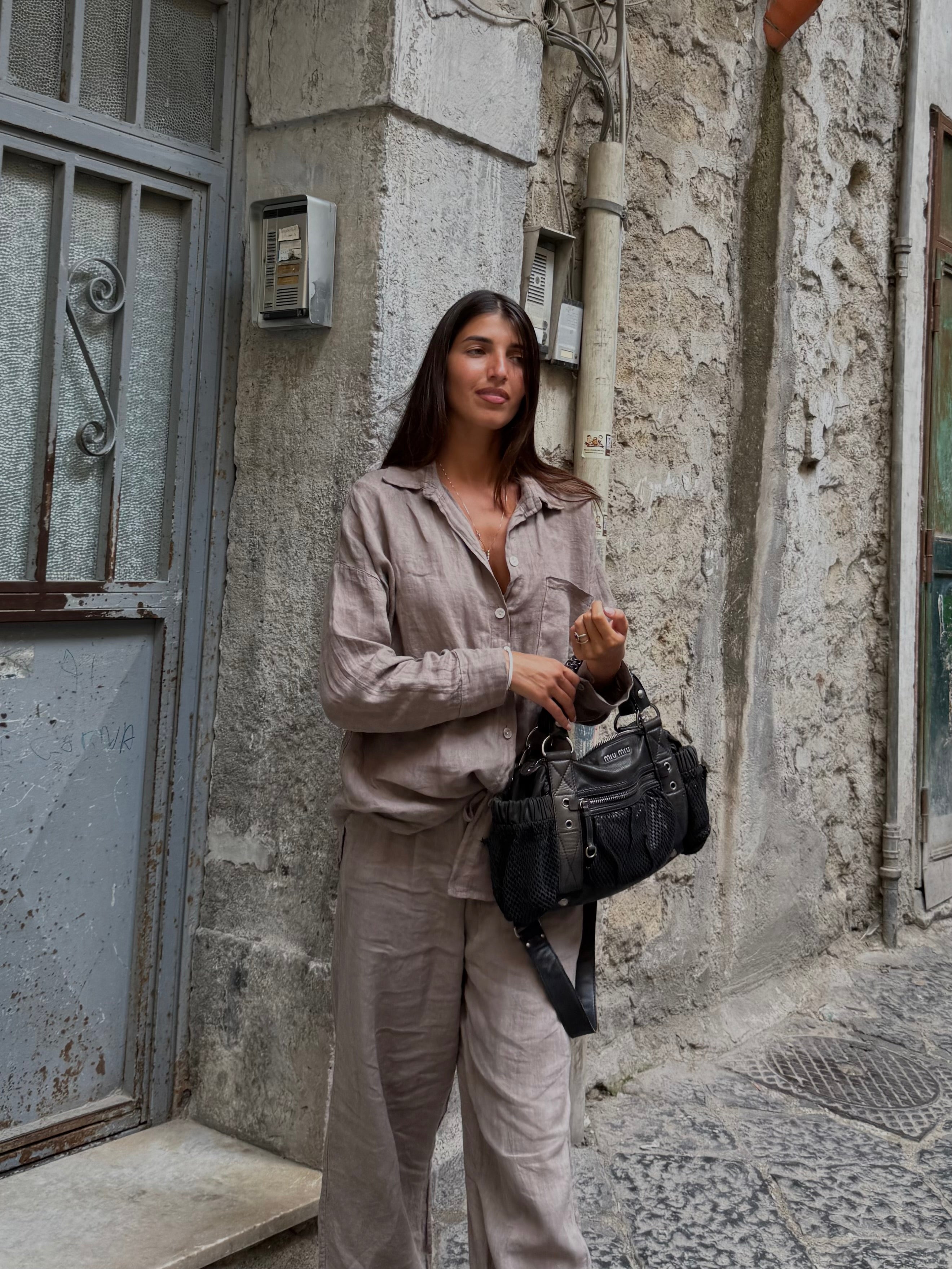 Camicia Lino fango - LadyB Shop Online