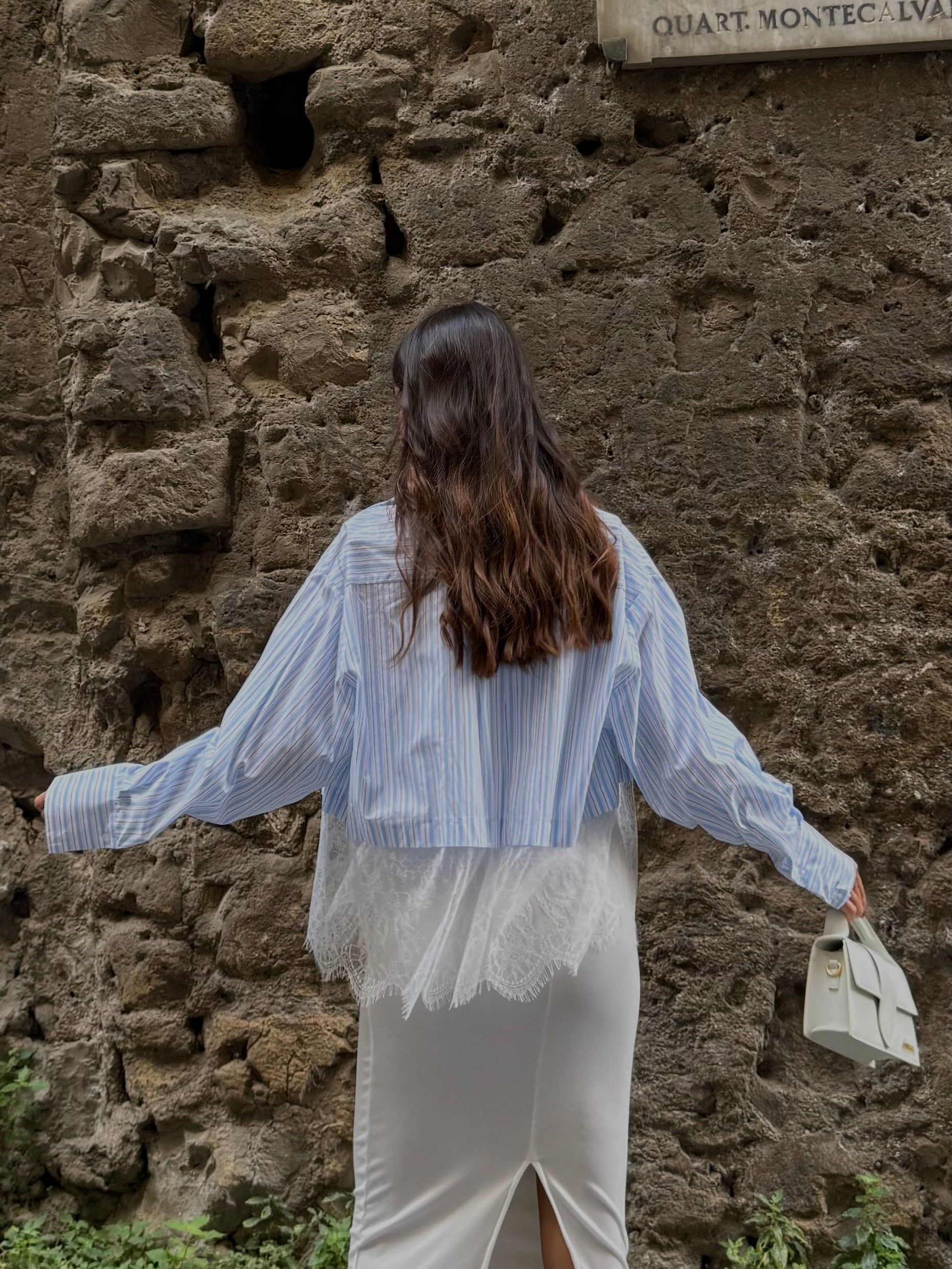 Camicia lumina cotone e pizzo
