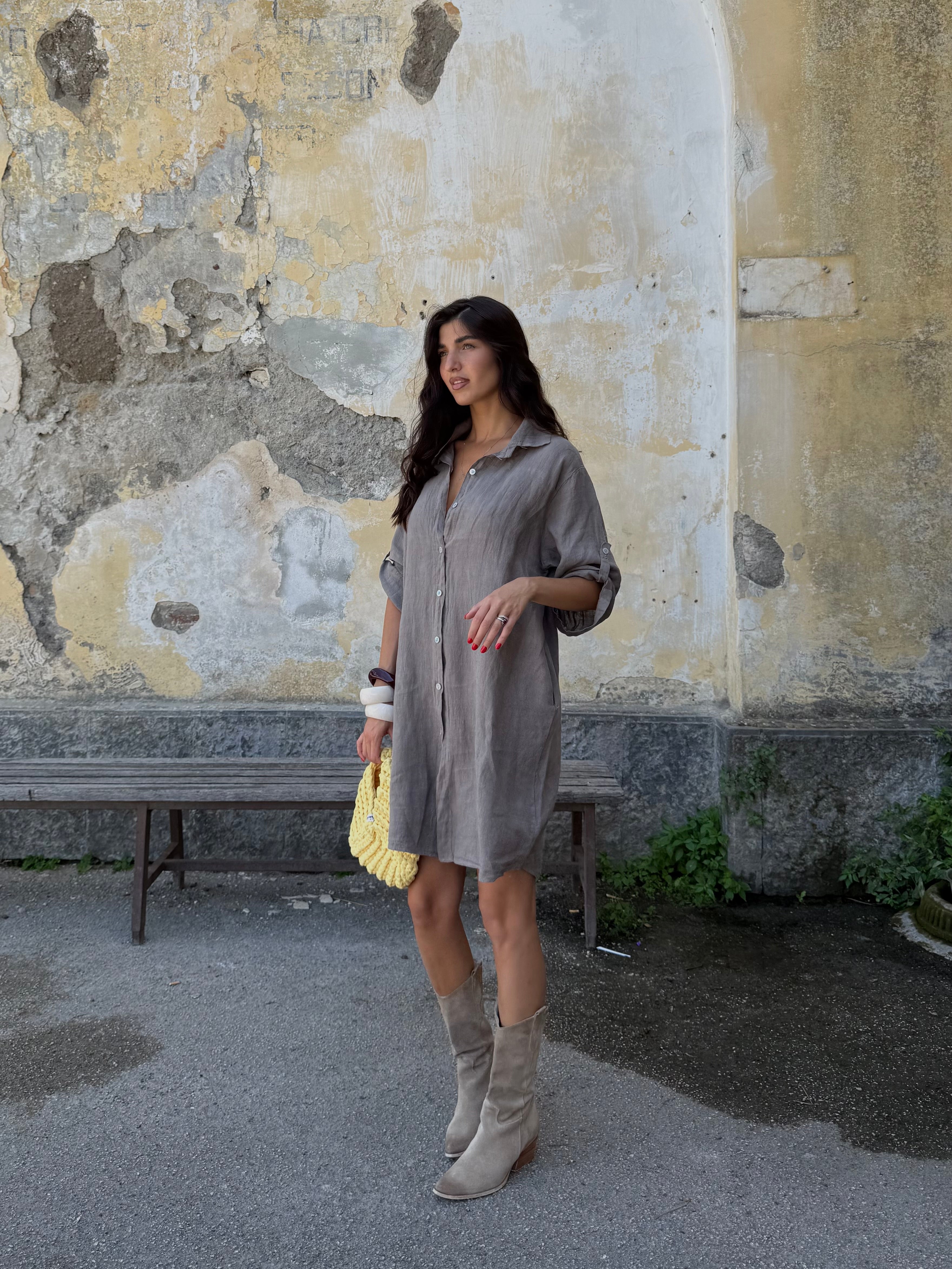 Dress camicia 100% LINO