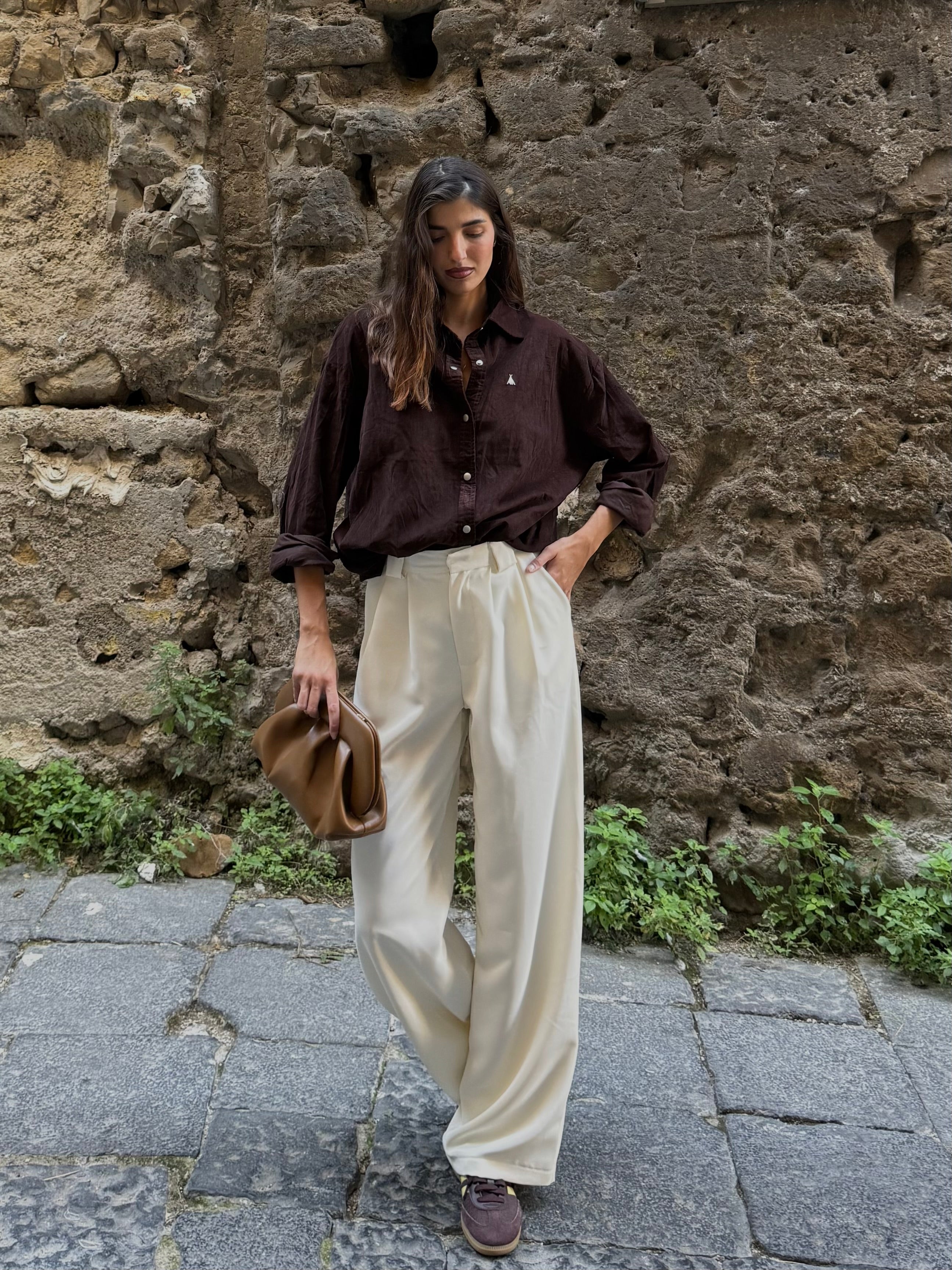 Pantalone lumina panna